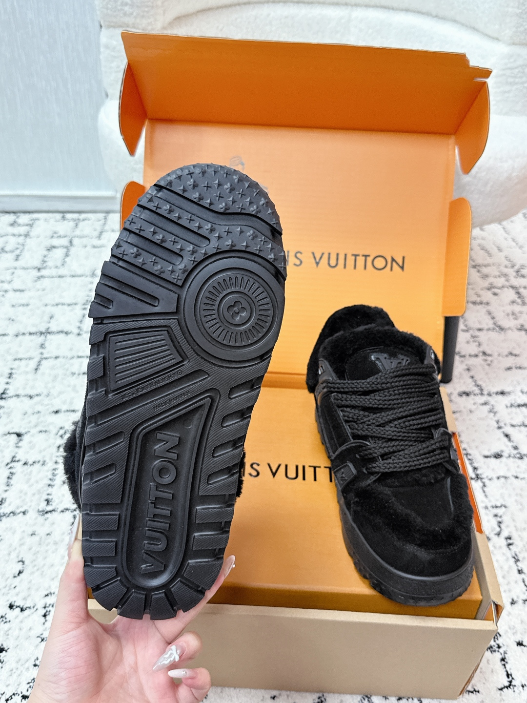 Louis Vuitton LV Skate Sneaker Black Shearling Edition