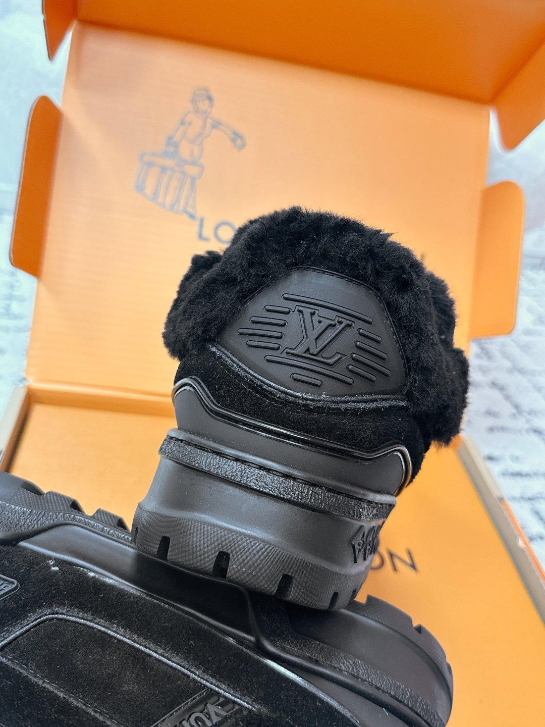 Louis Vuitton LV Skate Sneaker Black Suede and Shearling Luxury Shoes