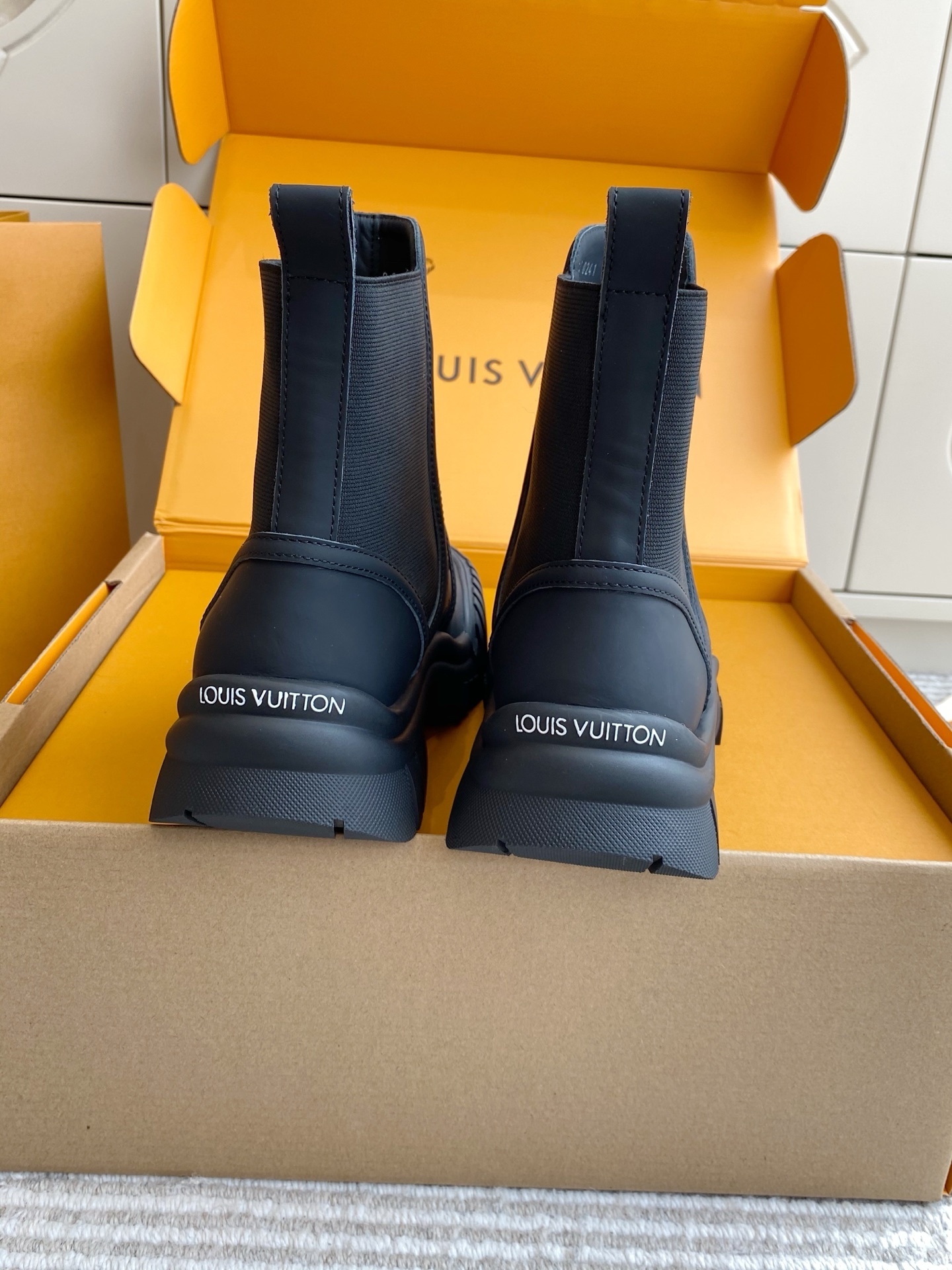 Louis Vuitton Territory Flat Half Boot Matte Black Monogram Rain Boots