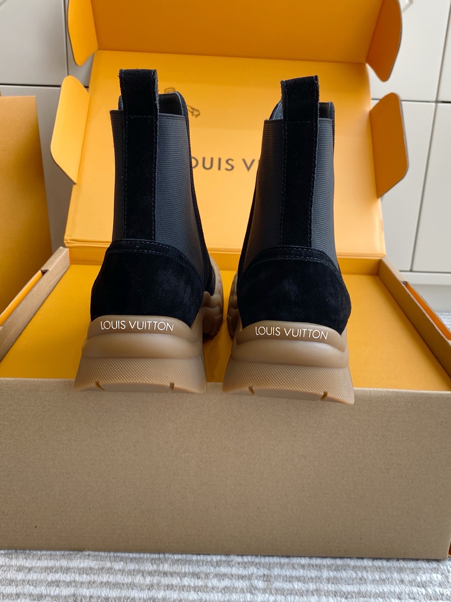 Louis Vuitton Ruby Flat Ankle Boots - Black Suede Luxury Footwear