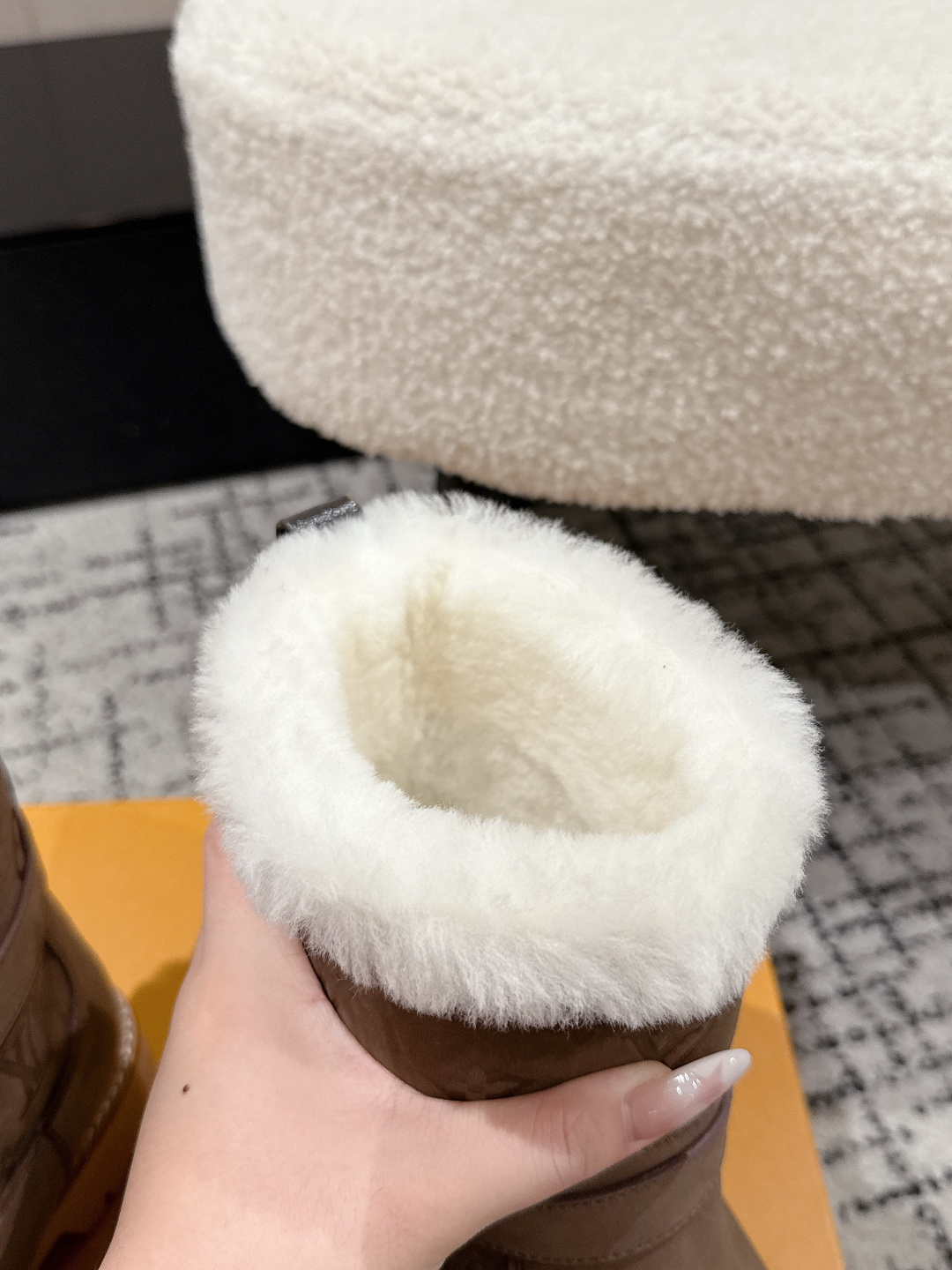 Louis Vuitton Monogram Shearling Winter Boots - Taupe Suede