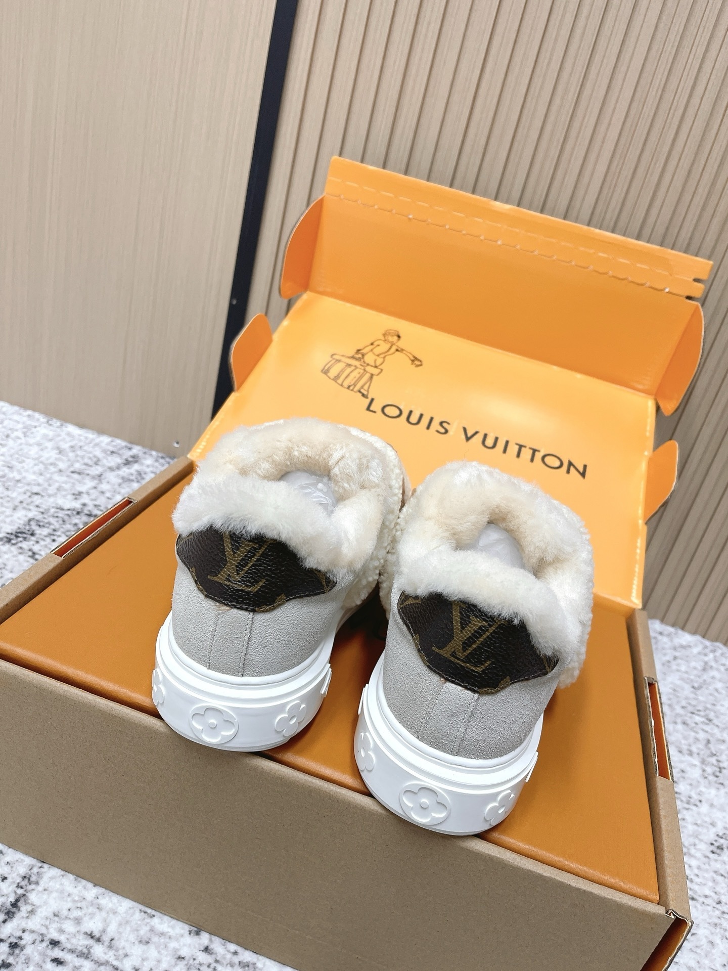 Louis Vuitton Monogram Shearling Sneakers - Luxury Winter Footwear