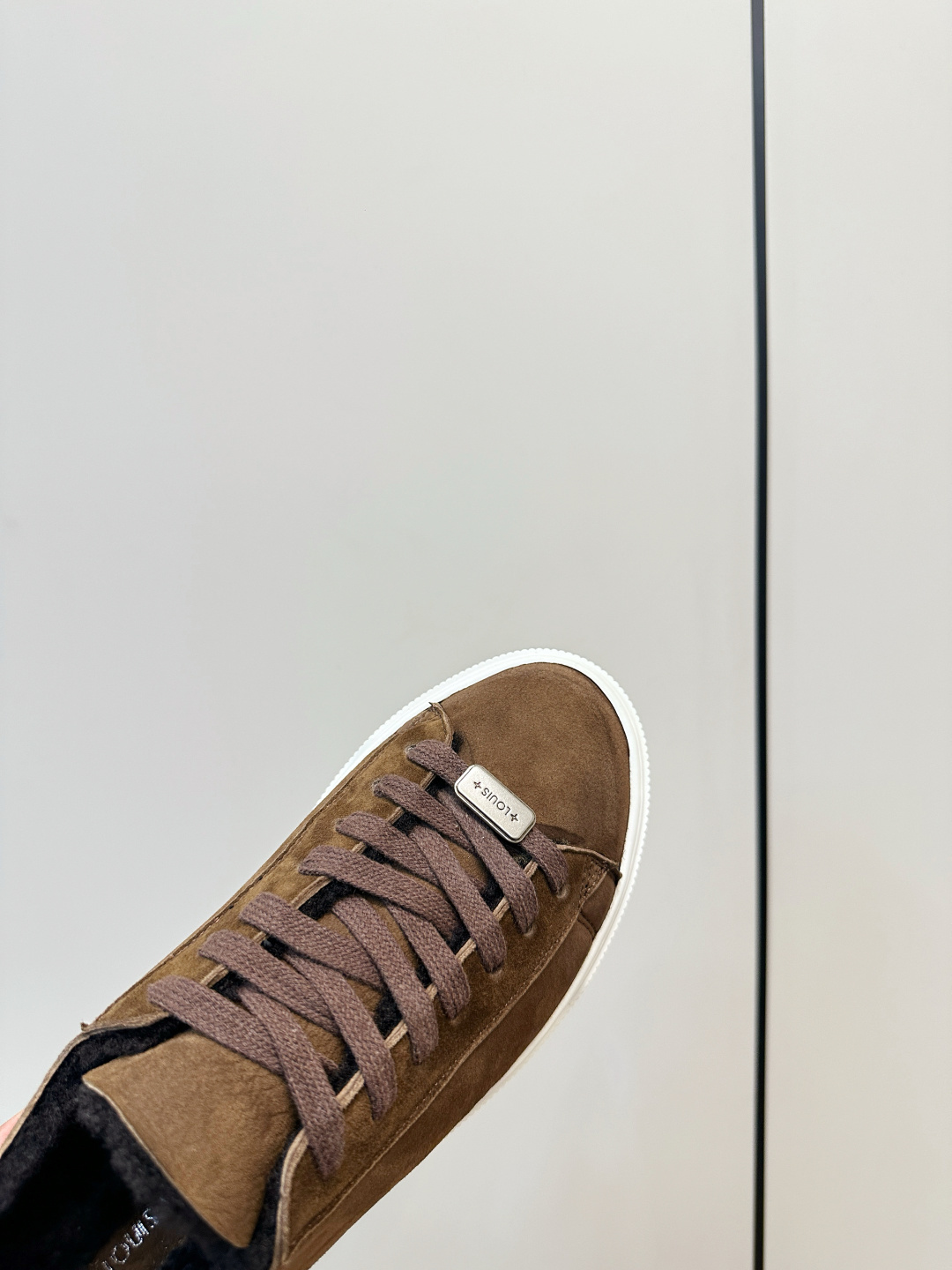 Louis Vuitton Brown Suede Shearling-Lined Sneakers