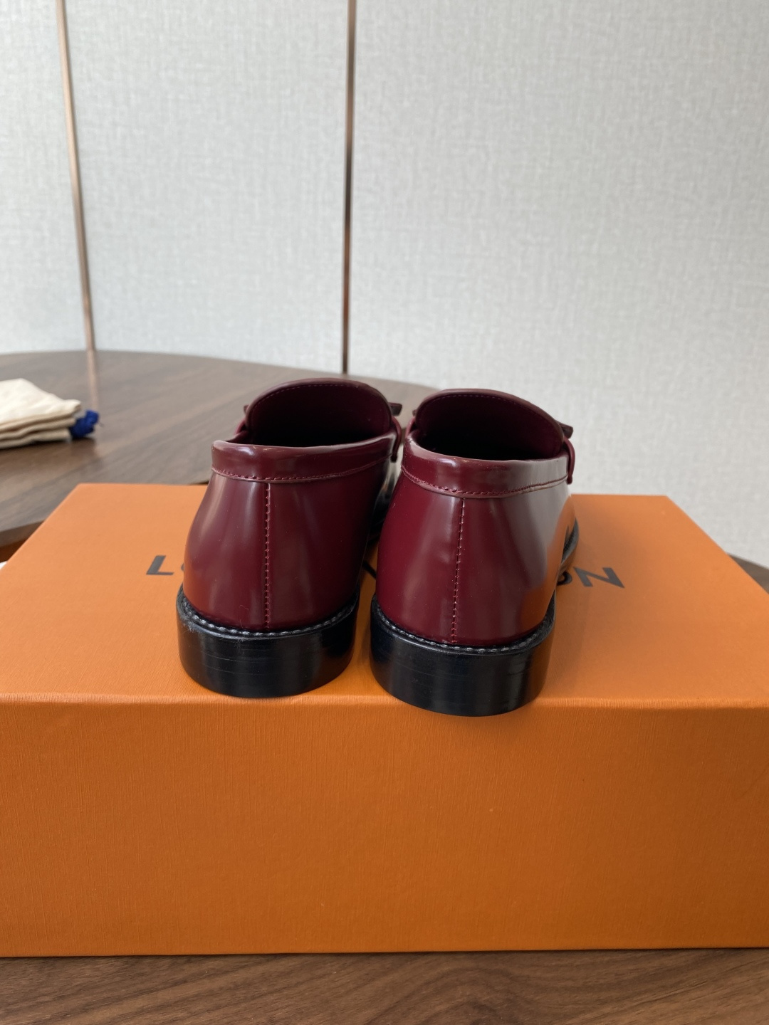 Louis Vuitton Burgundy Monogram Canvas Leather Loafers