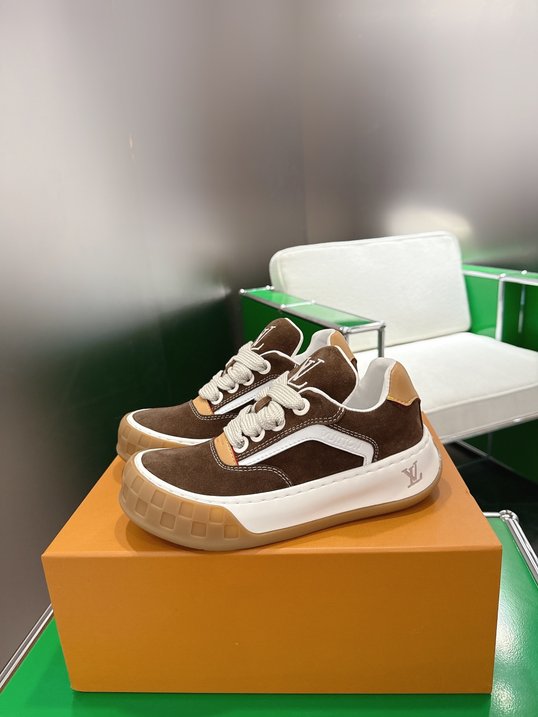 Louis Vuitton LV Skate Sneakers - Brown Suede Luxury Footwear