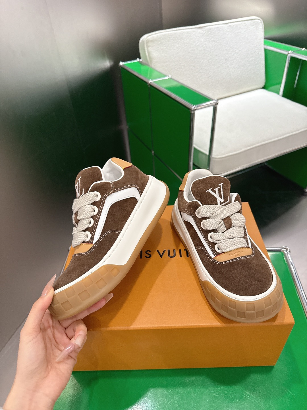 Louis Vuitton LV Skate Sneakers - Brown Suede Luxury Footwear