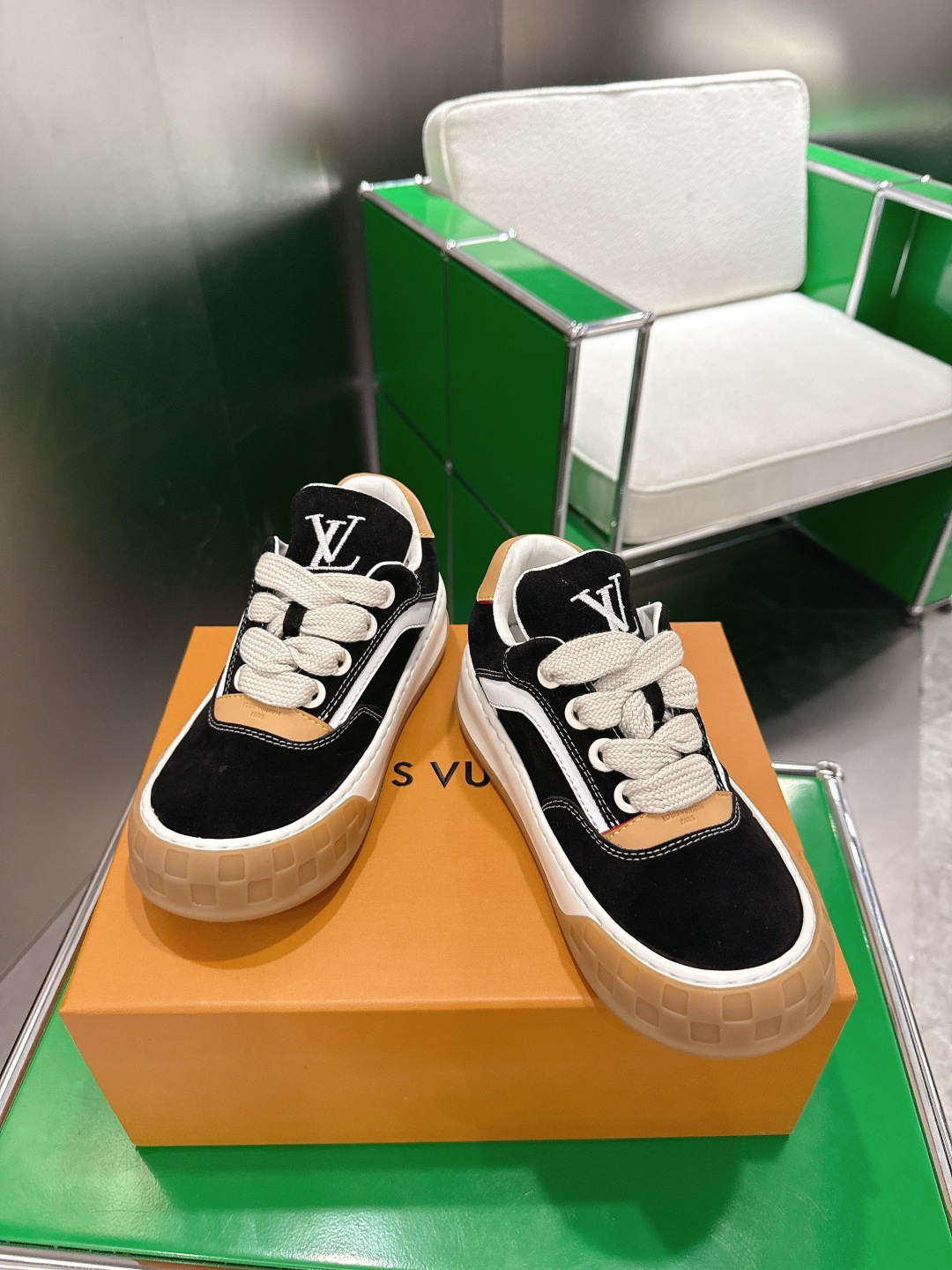 Louis Vuitton LV Skate Sneaker Black Suede Luxury Designer Shoes