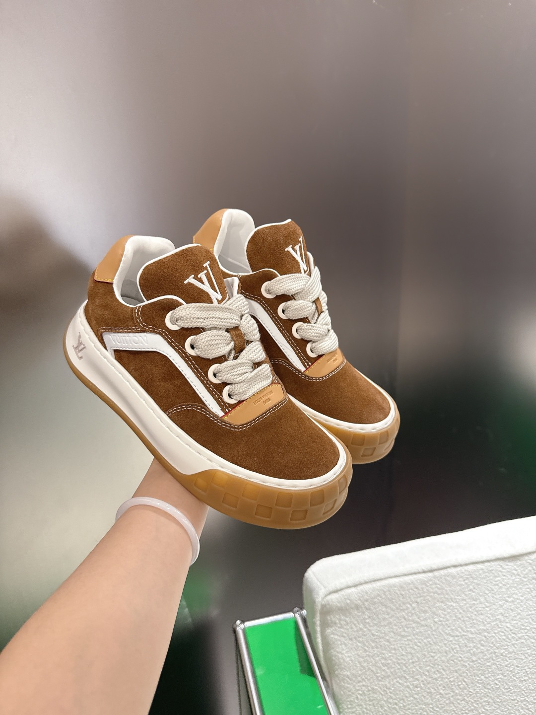 Louis Vuitton LV Skate Sneaker Brown Suede - Luxury Men's Shoes