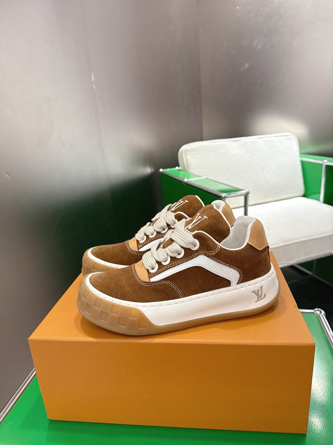 Louis Vuitton LV Skate Sneaker Brown Suede - Luxury Men's Shoes