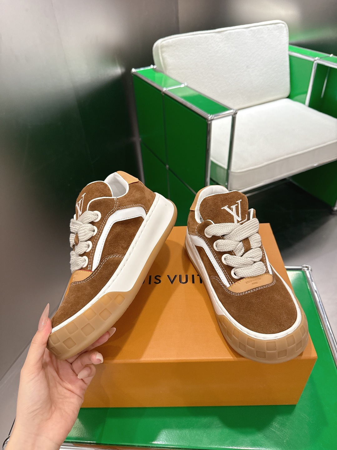 Louis Vuitton LV Skate Sneaker Brown Suede - Luxury Men's Shoes