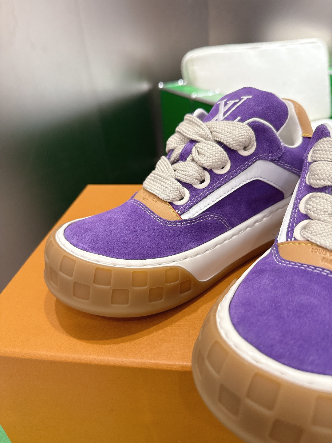 Louis Vuitton LV Skate Sneakers Purple Suede Luxury Fashion Shoes