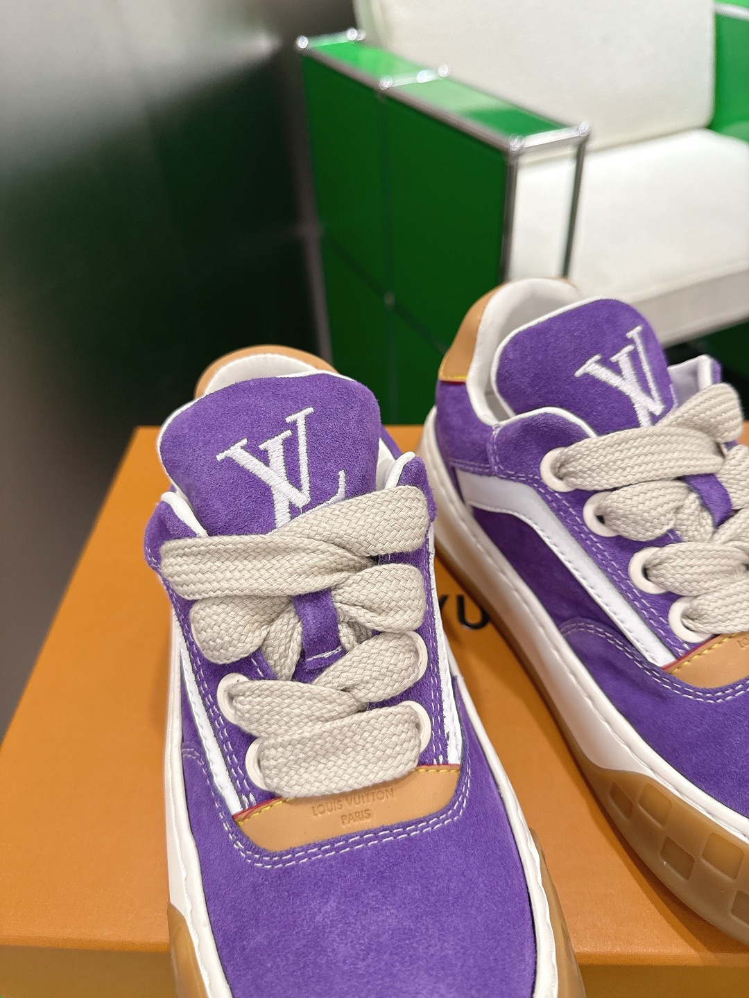 Louis Vuitton LV Skate Sneakers Purple Suede Luxury Fashion Shoes