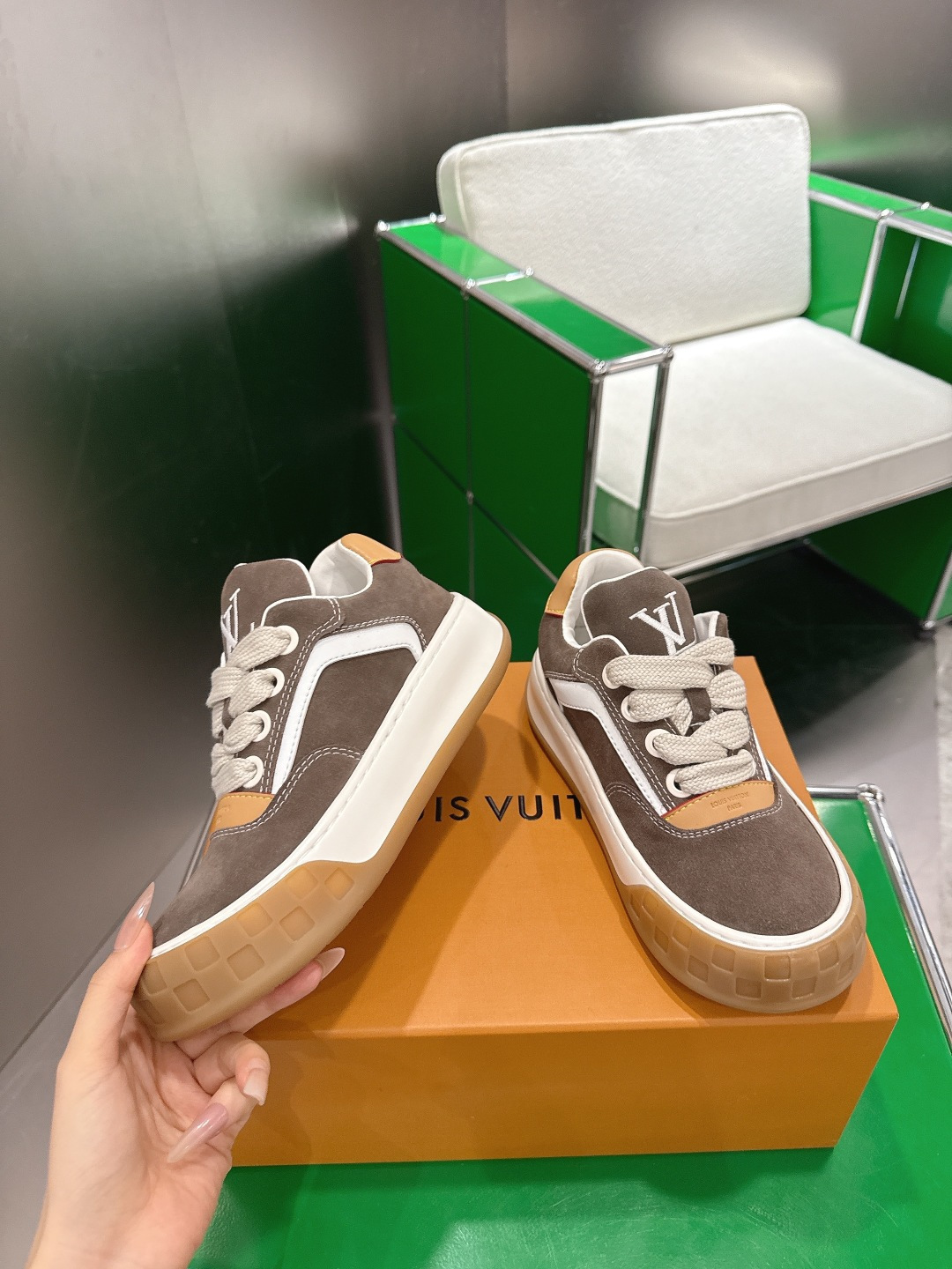 Louis Vuitton LV Skate Sneaker in Brown Suede Luxury Footwear