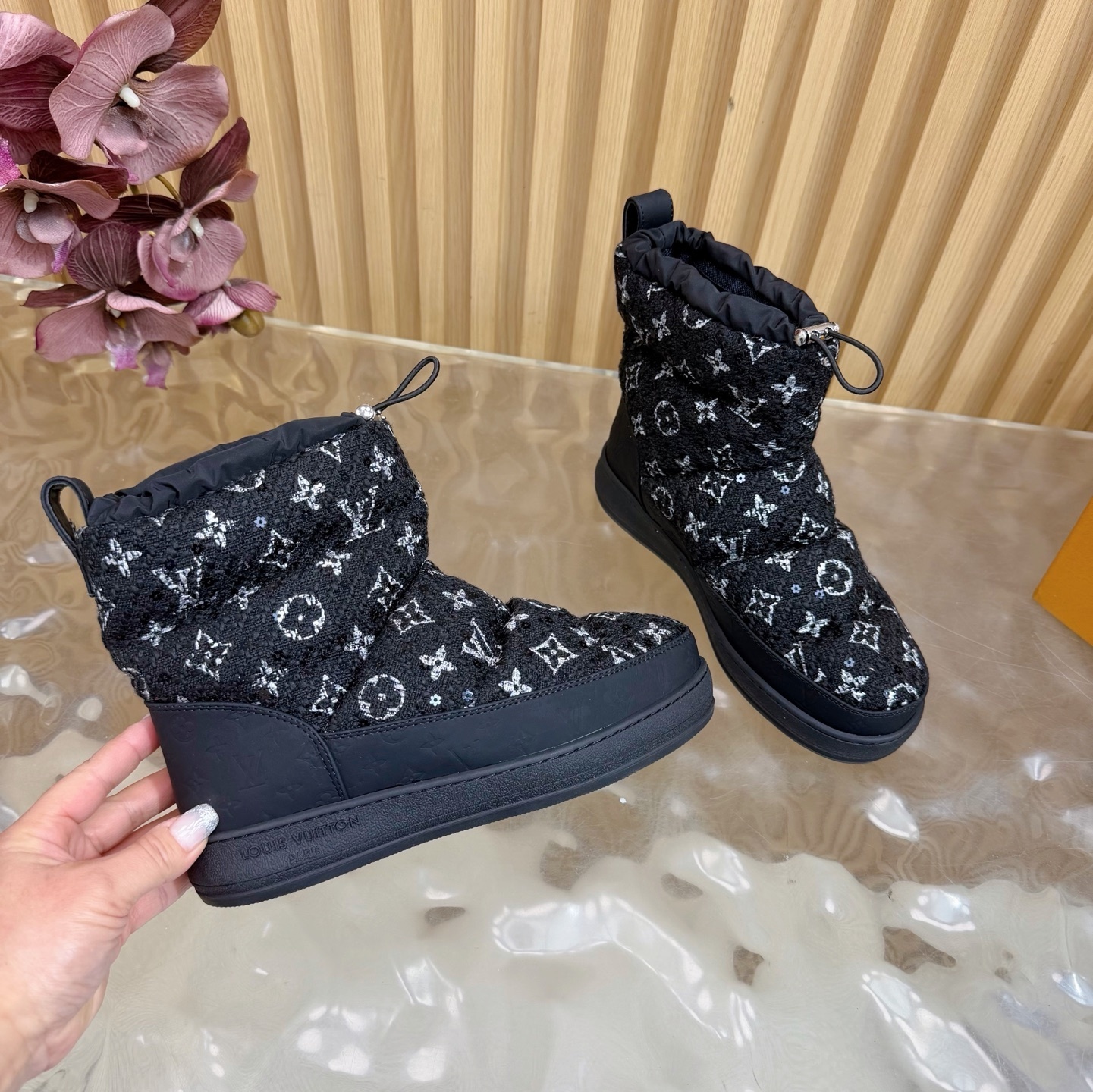 Louis Vuitton Monogram Pillow Comfort Black Ankle Boots