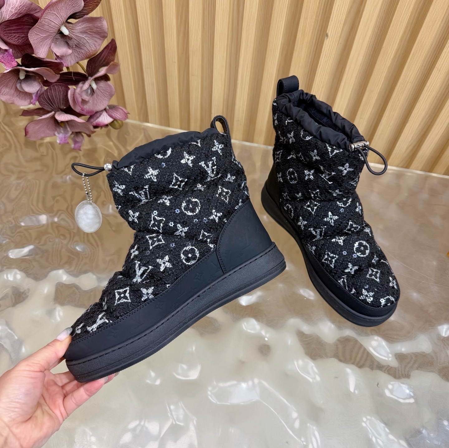 Louis Vuitton Monogram Pillow Comfort Black Ankle Boots