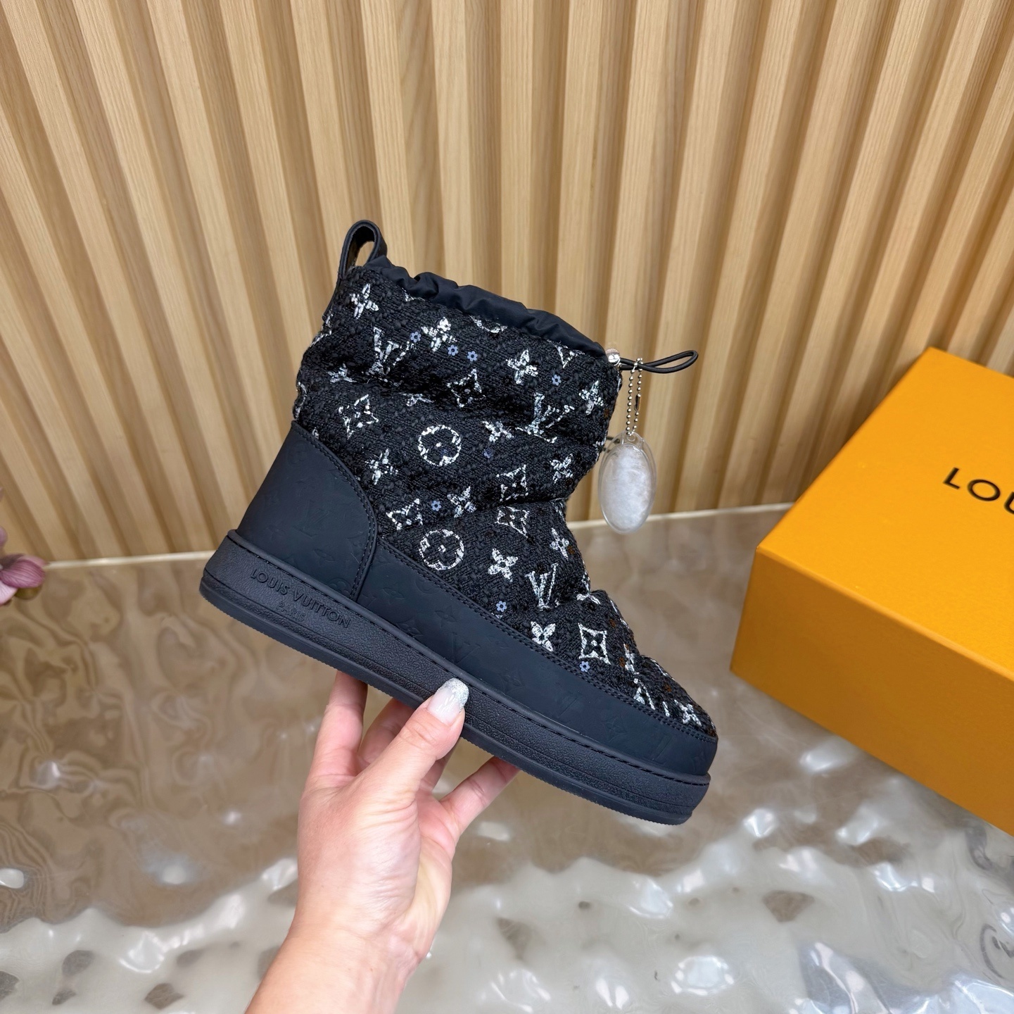 Louis Vuitton Monogram Pillow Comfort Black Ankle Boots