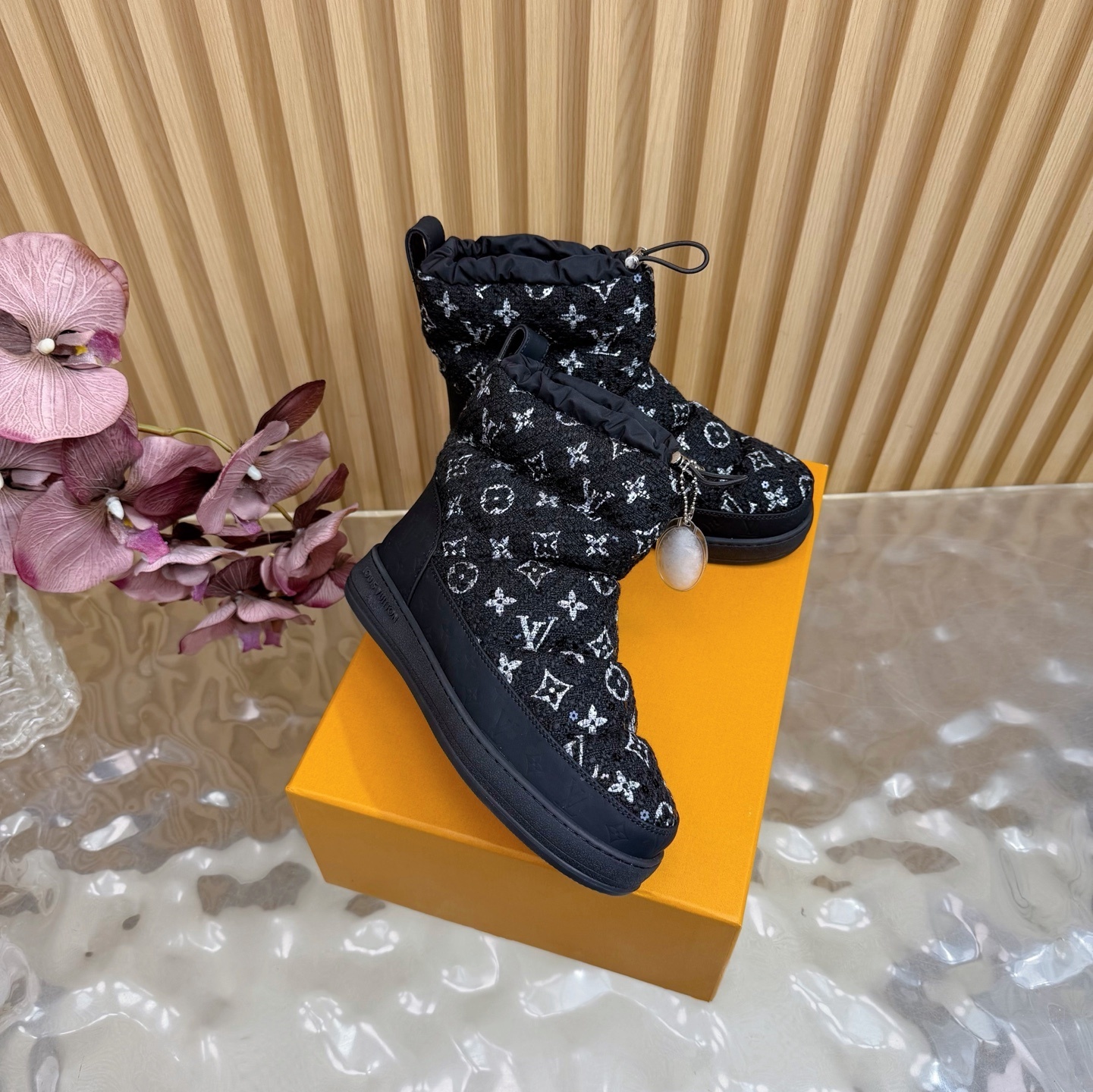 Louis Vuitton Monogram Pillow Comfort Black Ankle Boots
