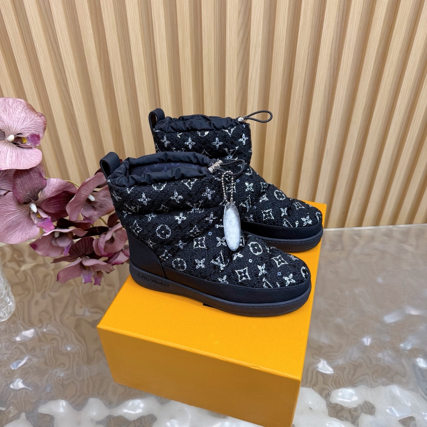 Louis Vuitton Monogram Pillow Comfort Black Ankle Boots