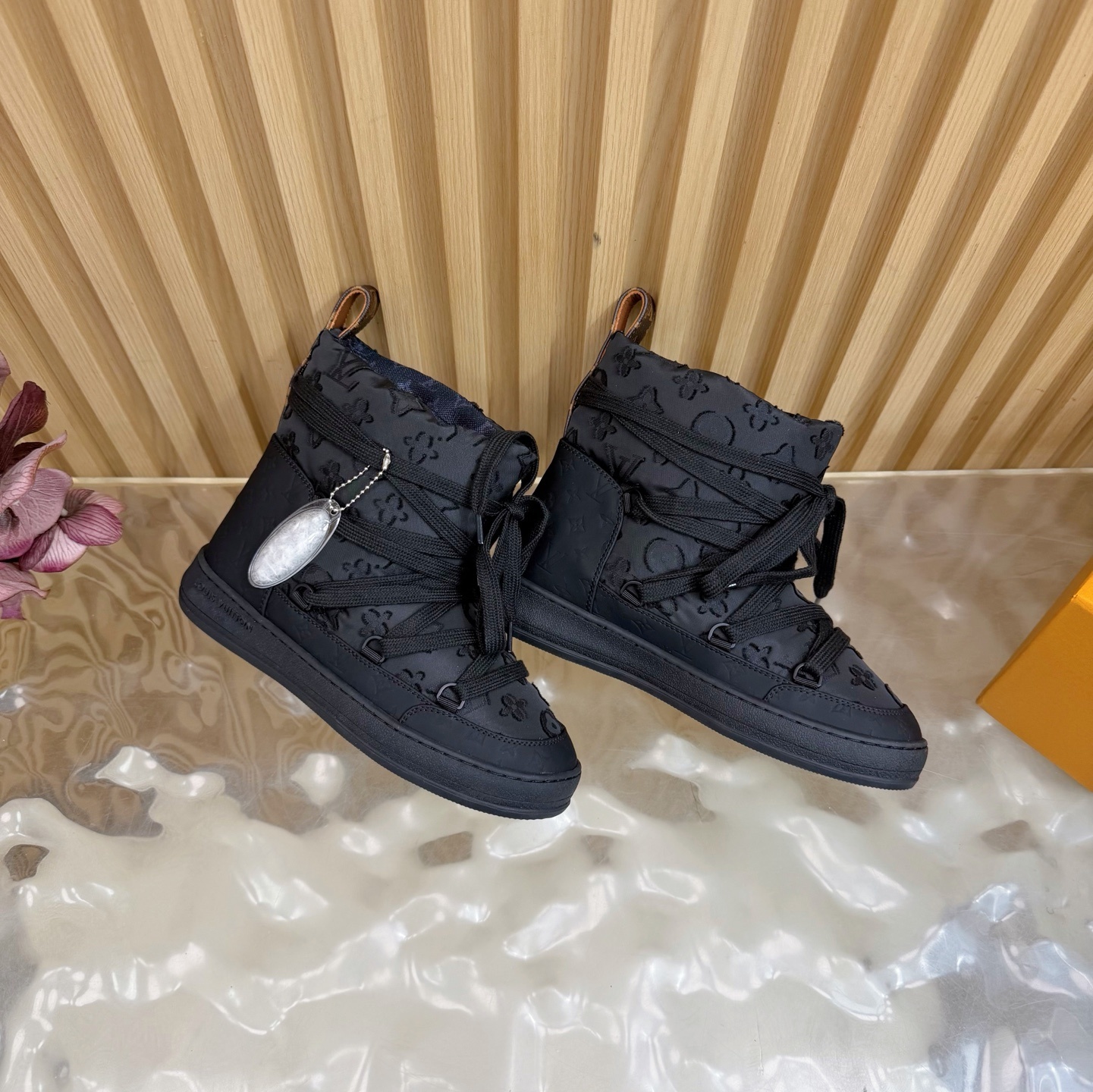 LV Pillow Comfort Ankle Boots Black Monogram Quilted Winter Shoes