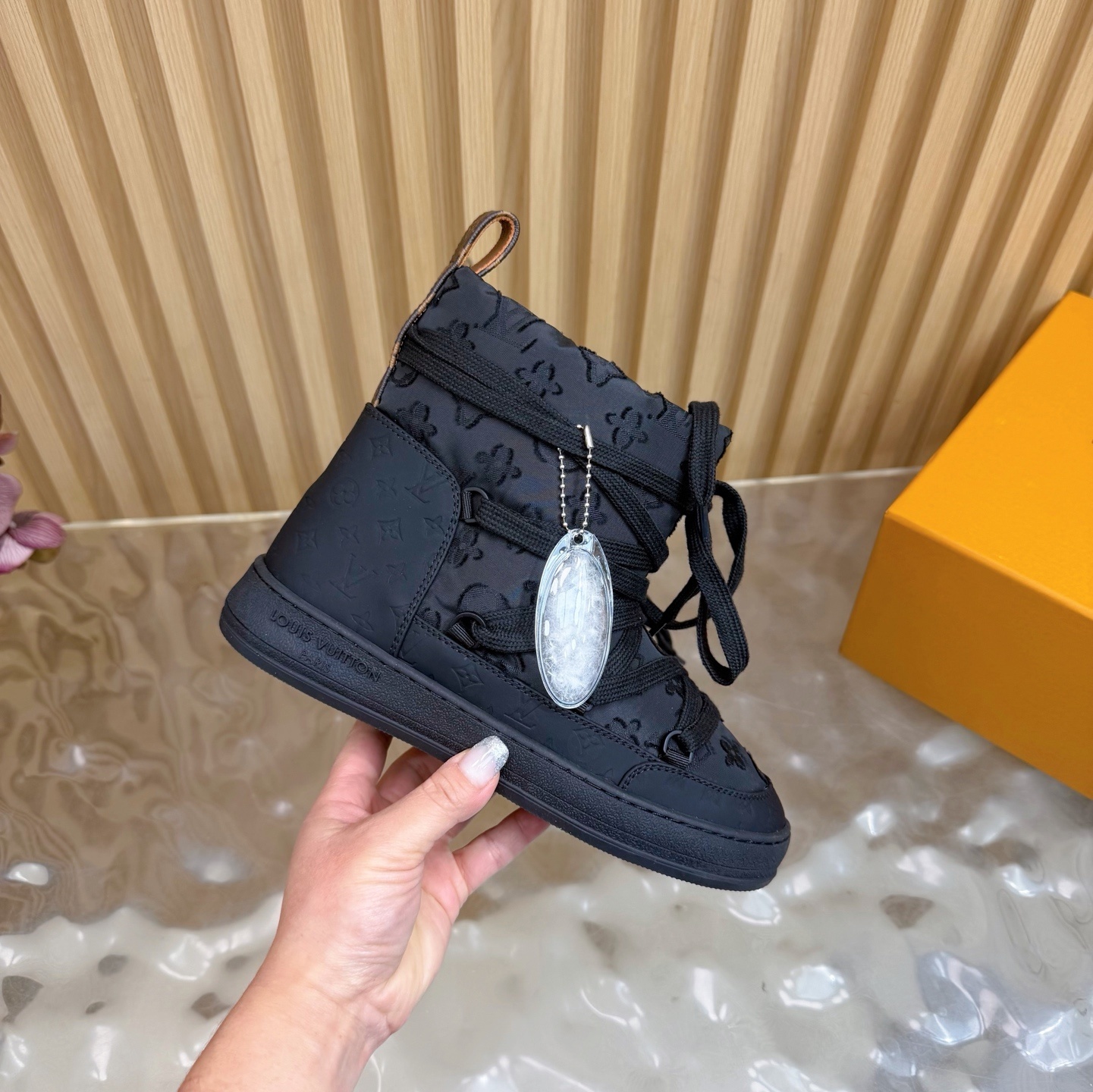 LV Pillow Comfort Ankle Boots Black Monogram Quilted Winter Shoes