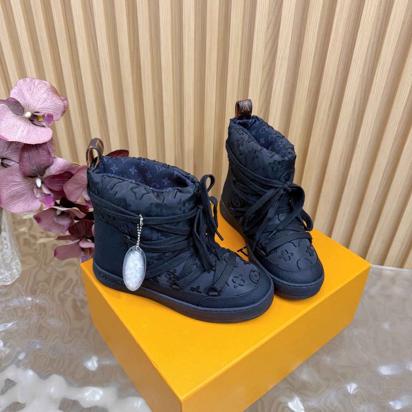 LV Pillow Comfort Ankle Boots Black Monogram Quilted Winter Shoes