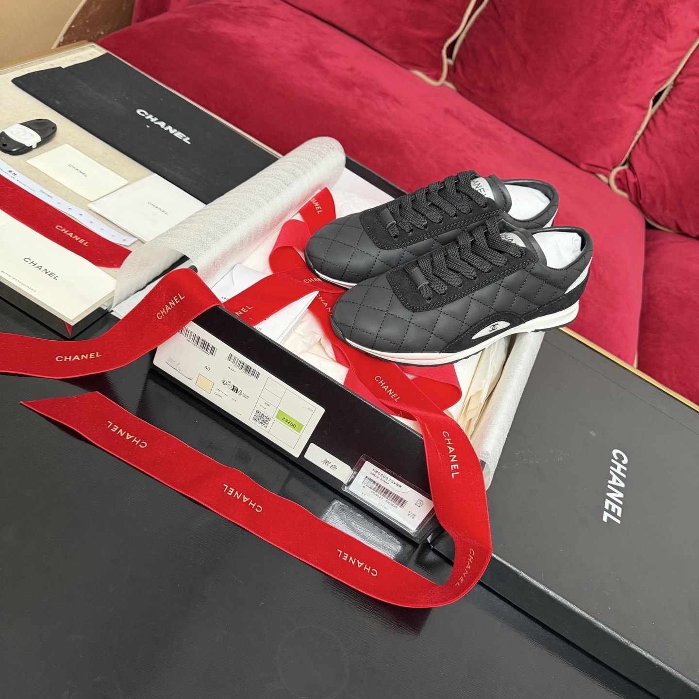 Chanel Women’s Black Quilted Sneakers – Luxury Designer Footwear