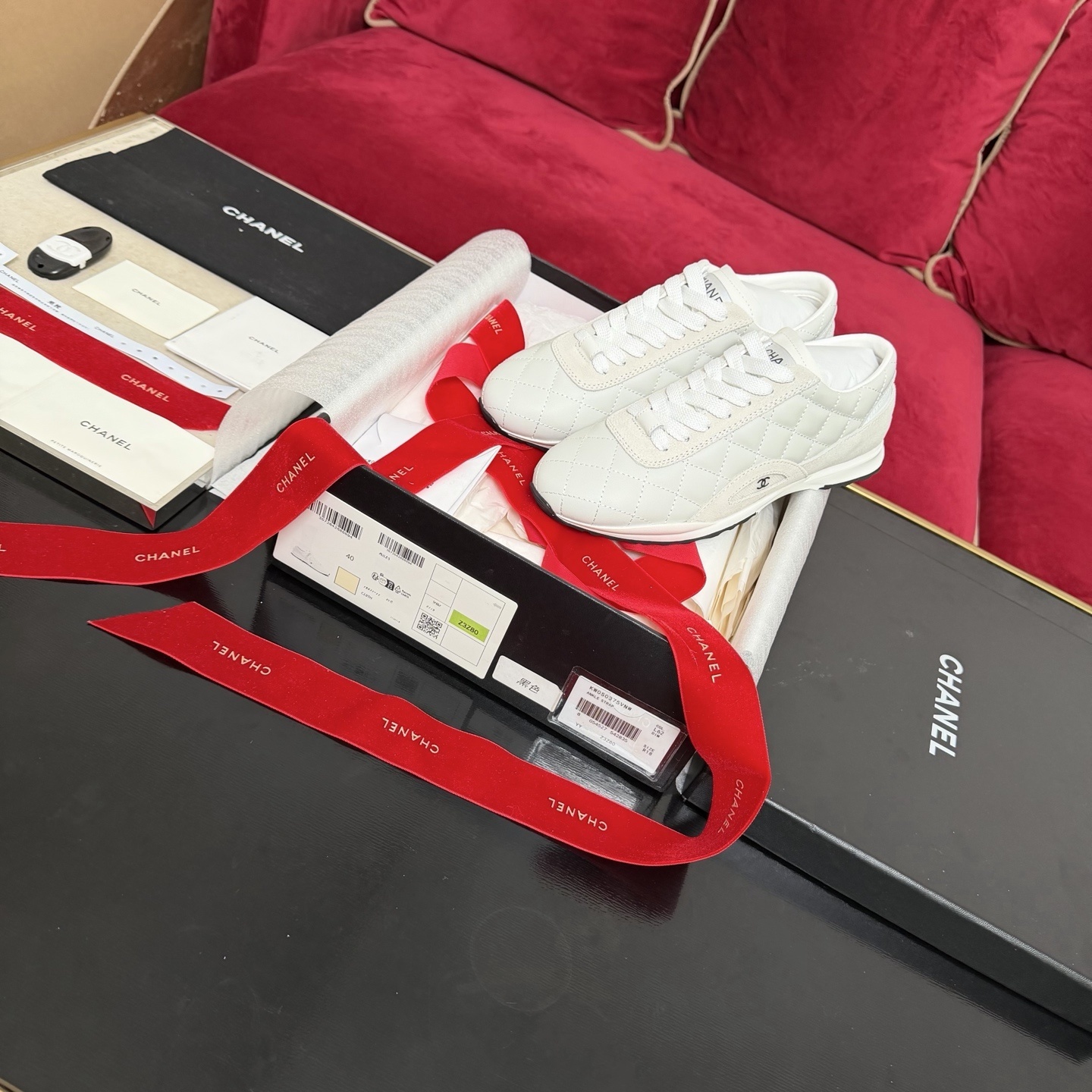 Chanel White Quilted Leather Sneakers – Luxury Designer Footwear