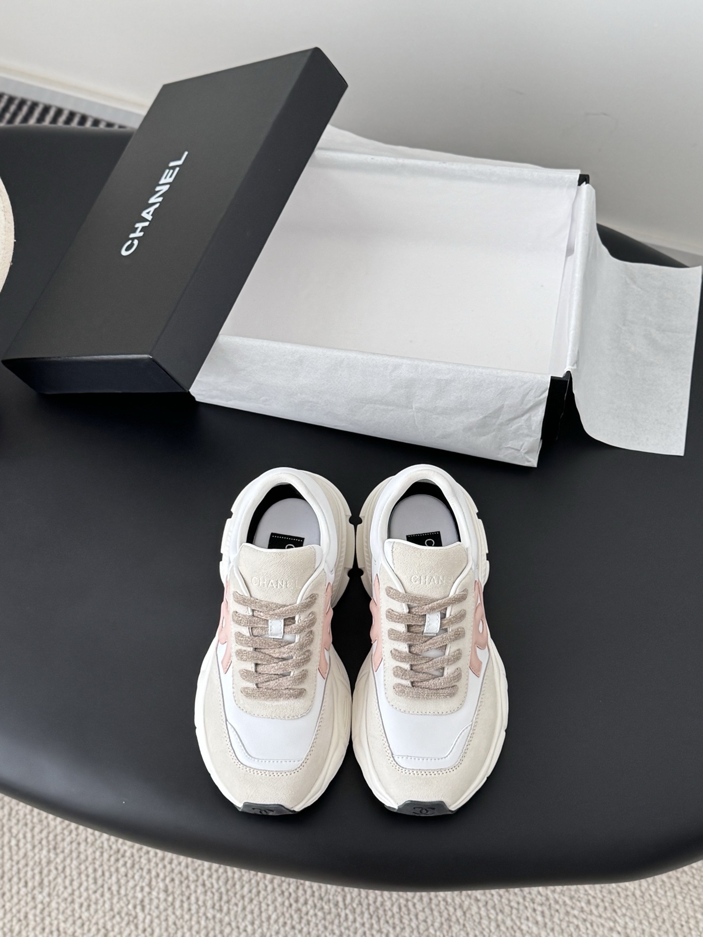 Chanel CC Logo Women’s Sneakers – White & Pink Luxury Trainers