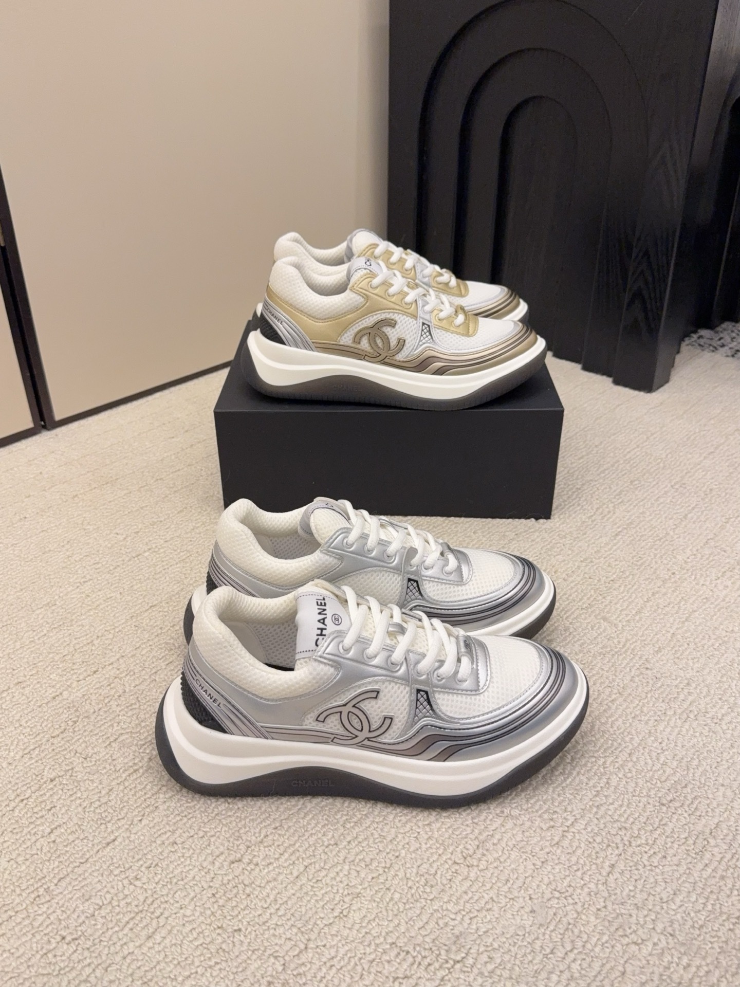 Chanel Metallic Mesh & Leather Sneakers – Luxury Women’s Trainers