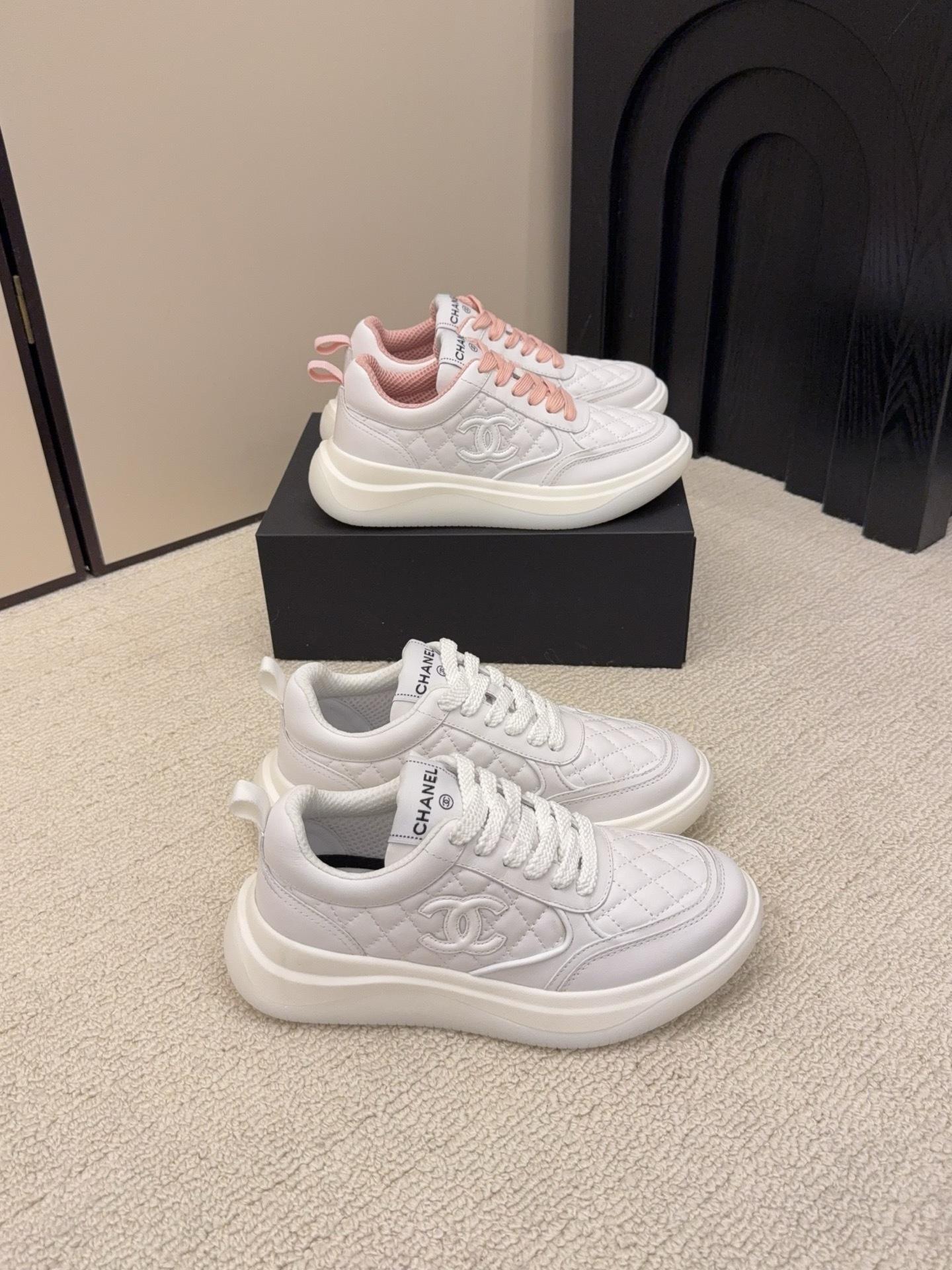 Chanel Women’s Quilted Leather Sneakers – Luxury Designer Footwear