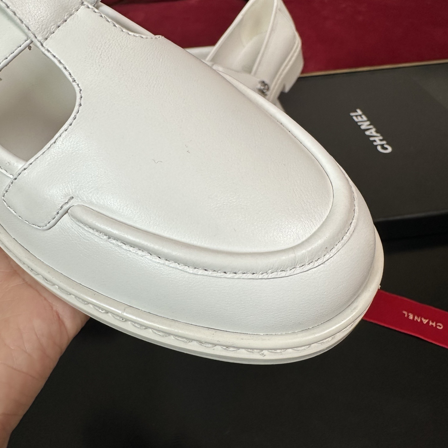 Chanel White Leather Mary Jane Loafers with CC Logo Detail