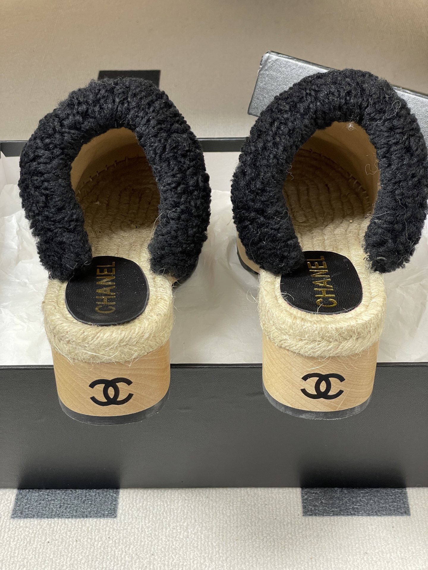 Luxury Monogram Platform Clogs with Shearling Trim