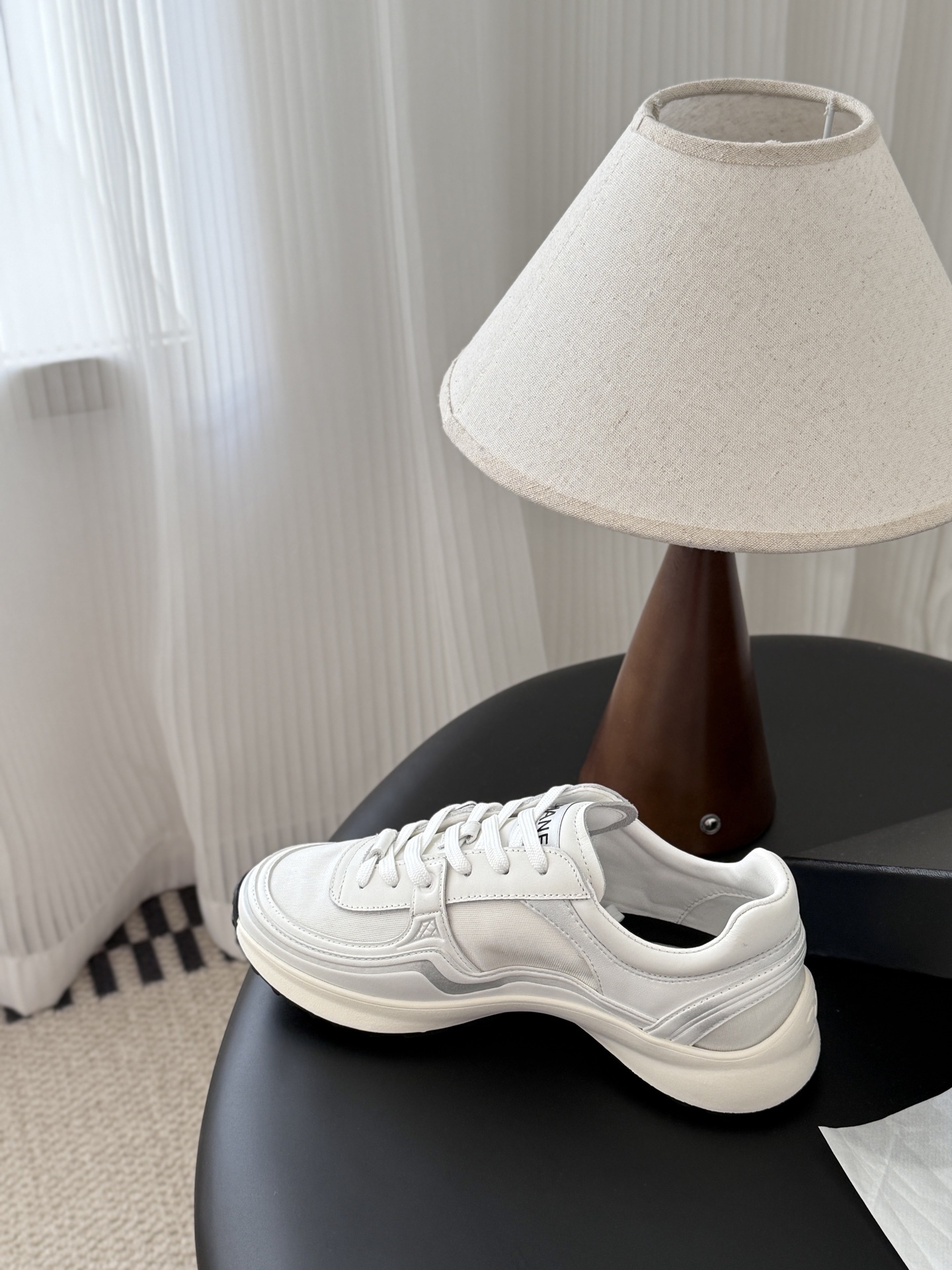 Chanel White Mesh and Calfskin Sneakers - Luxury Women's Designer