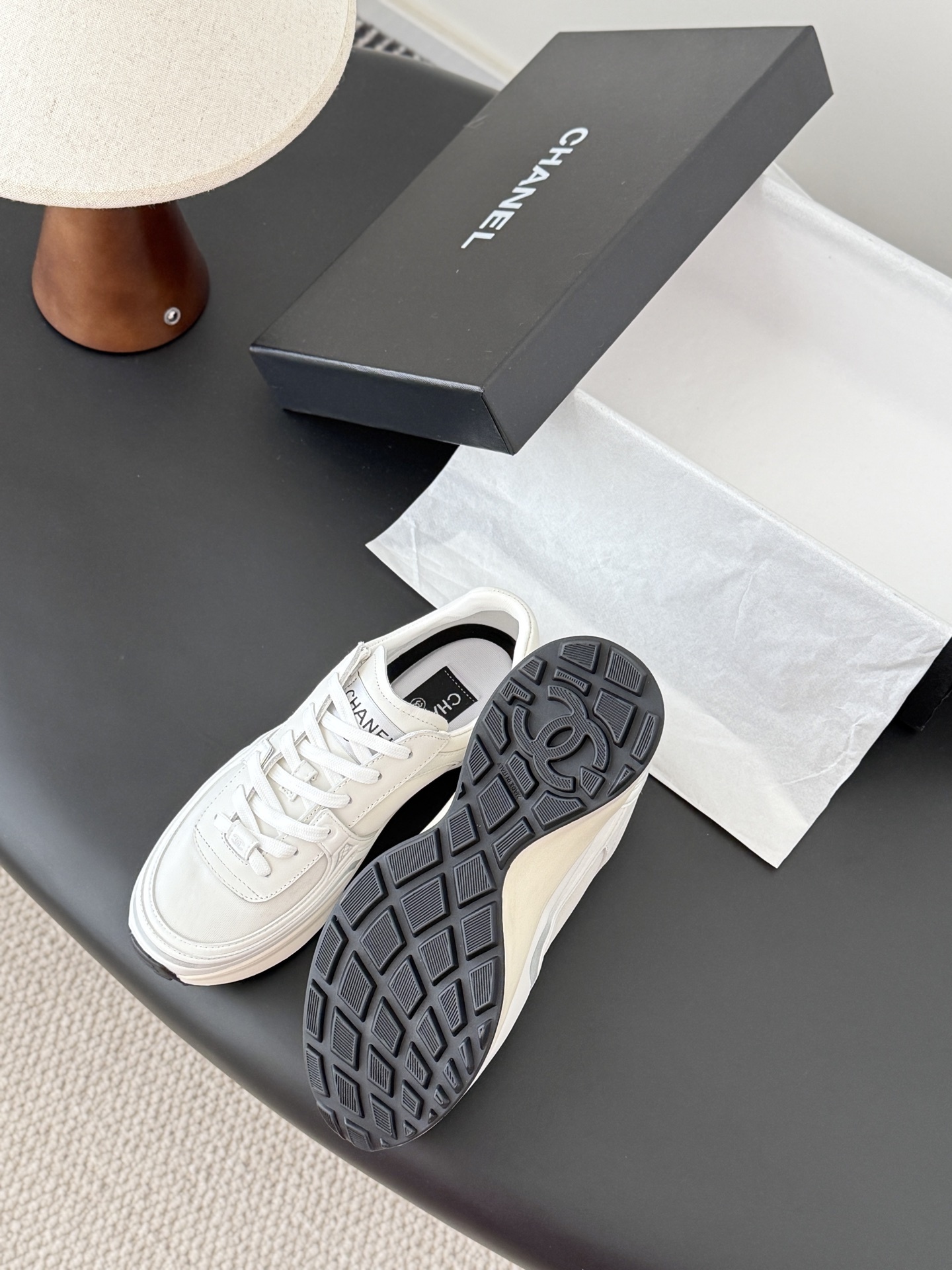 Chanel White Mesh and Calfskin Sneakers - Luxury Women's Designer