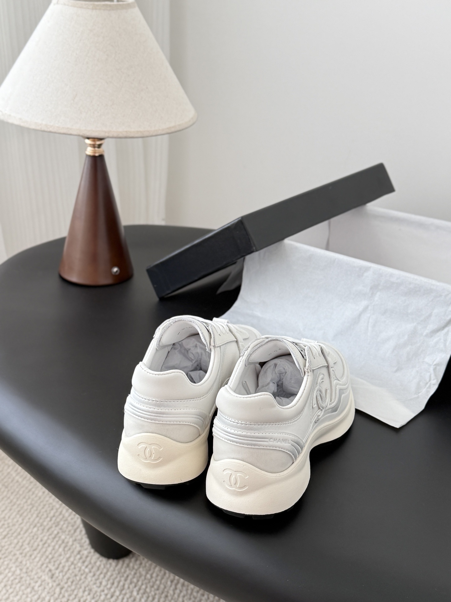 Chanel White Mesh and Calfskin Sneakers - Luxury Women's Designer