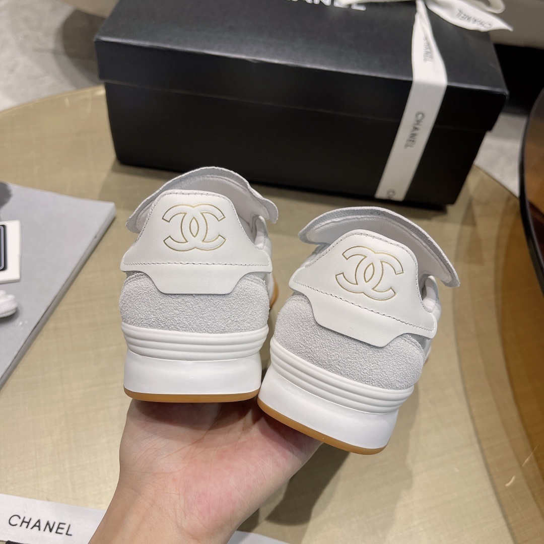 Chanel White Quilted Leather Sneakers with Iconic Gum Sole