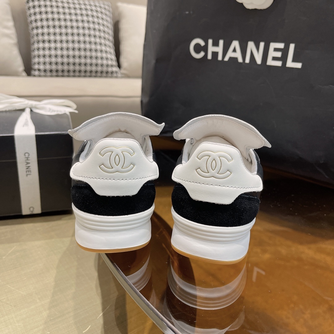 Chanel Black Quilted Leather Sneakers with Gum Sole - Women's