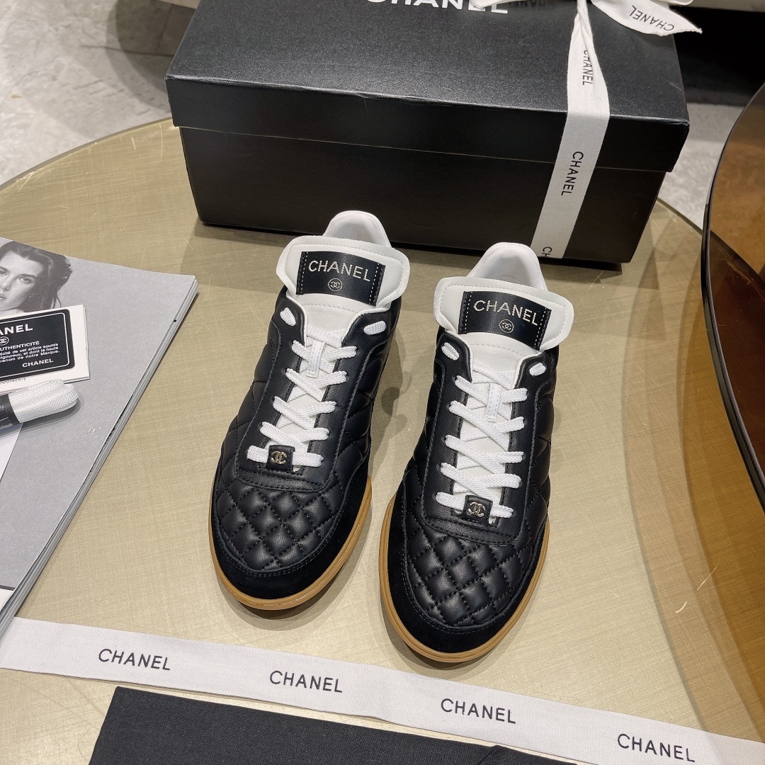 Chanel Black Quilted Leather Sneakers with Gum Sole – Women’s