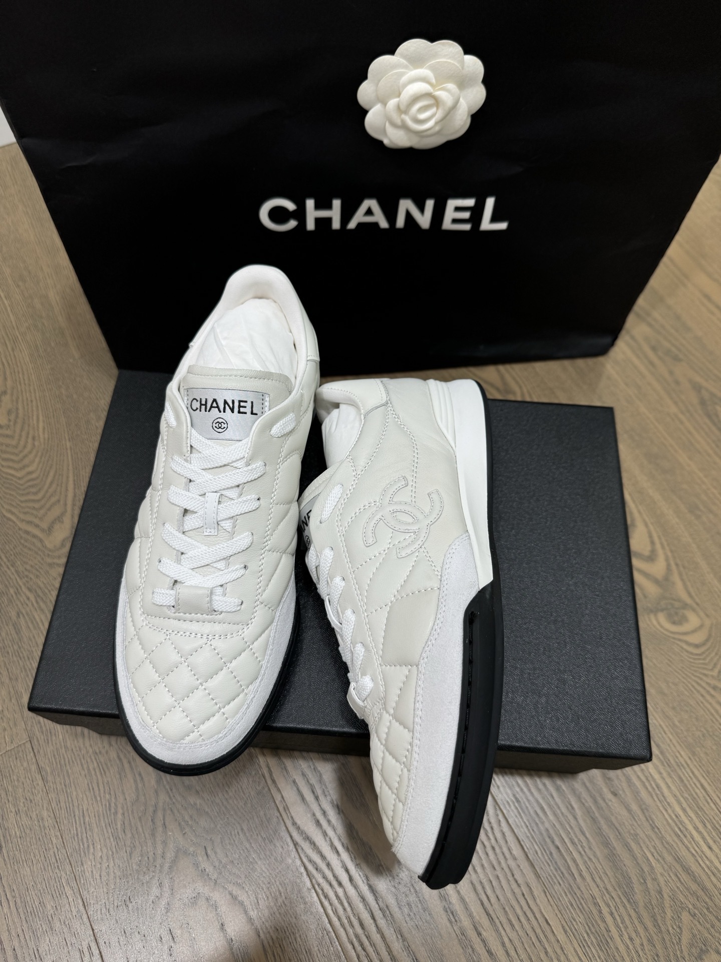 Chanel White Quilted Leather Sneakers - Iconic Luxury Footwear
