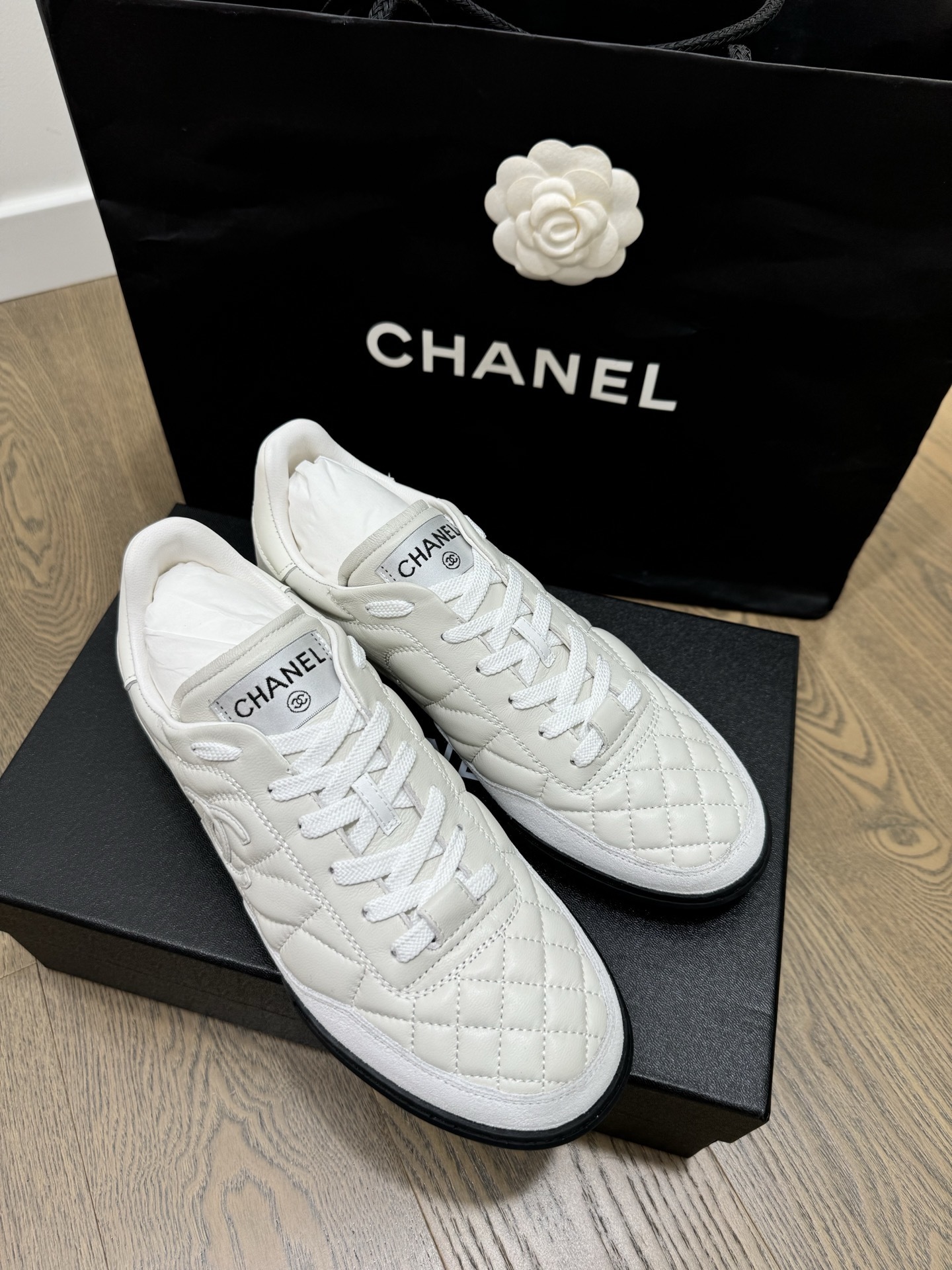 Chanel White Quilted Leather Sneakers - Iconic Luxury Footwear