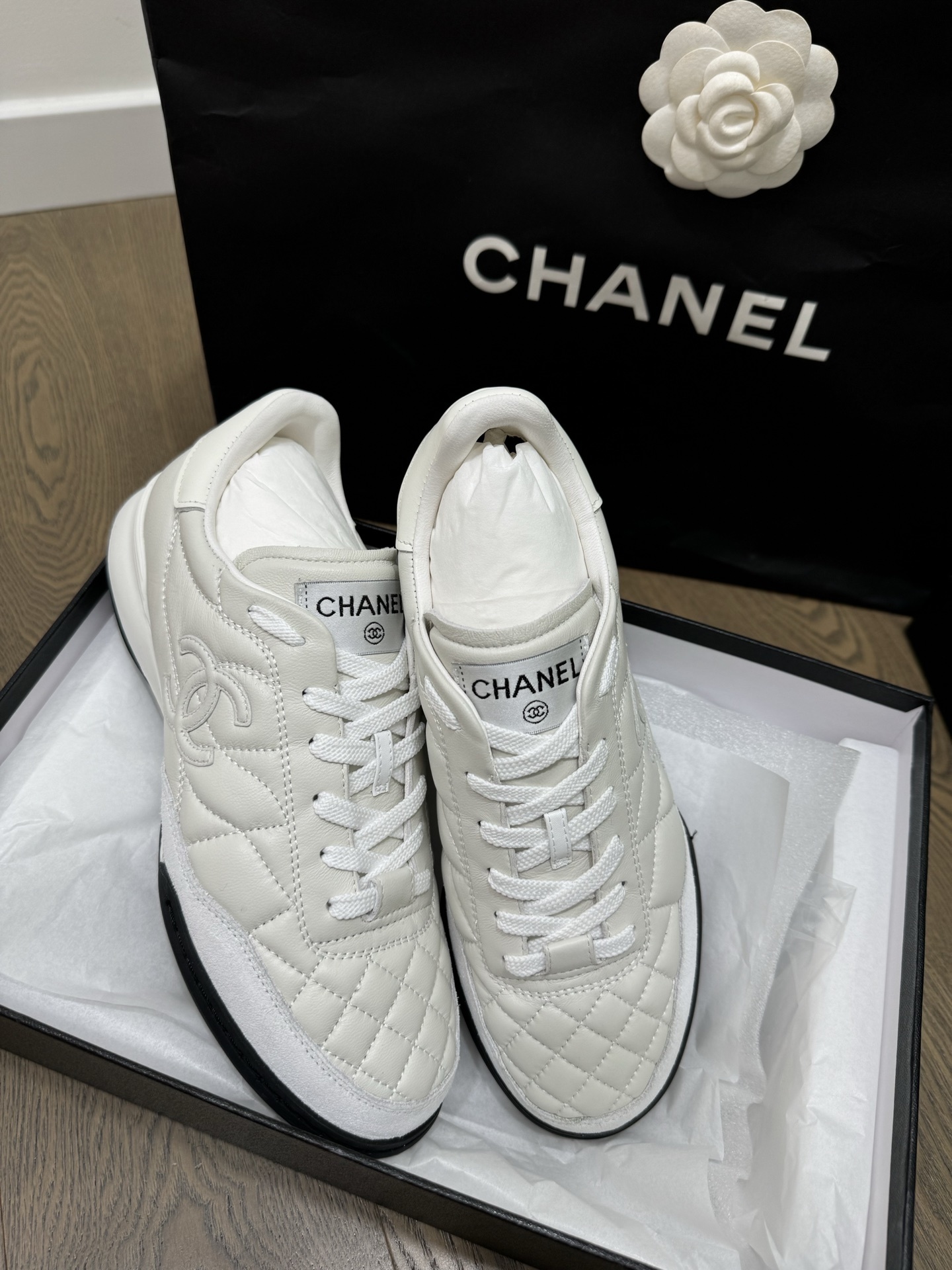 Chanel White Quilted Leather Sneakers - Iconic Luxury Footwear