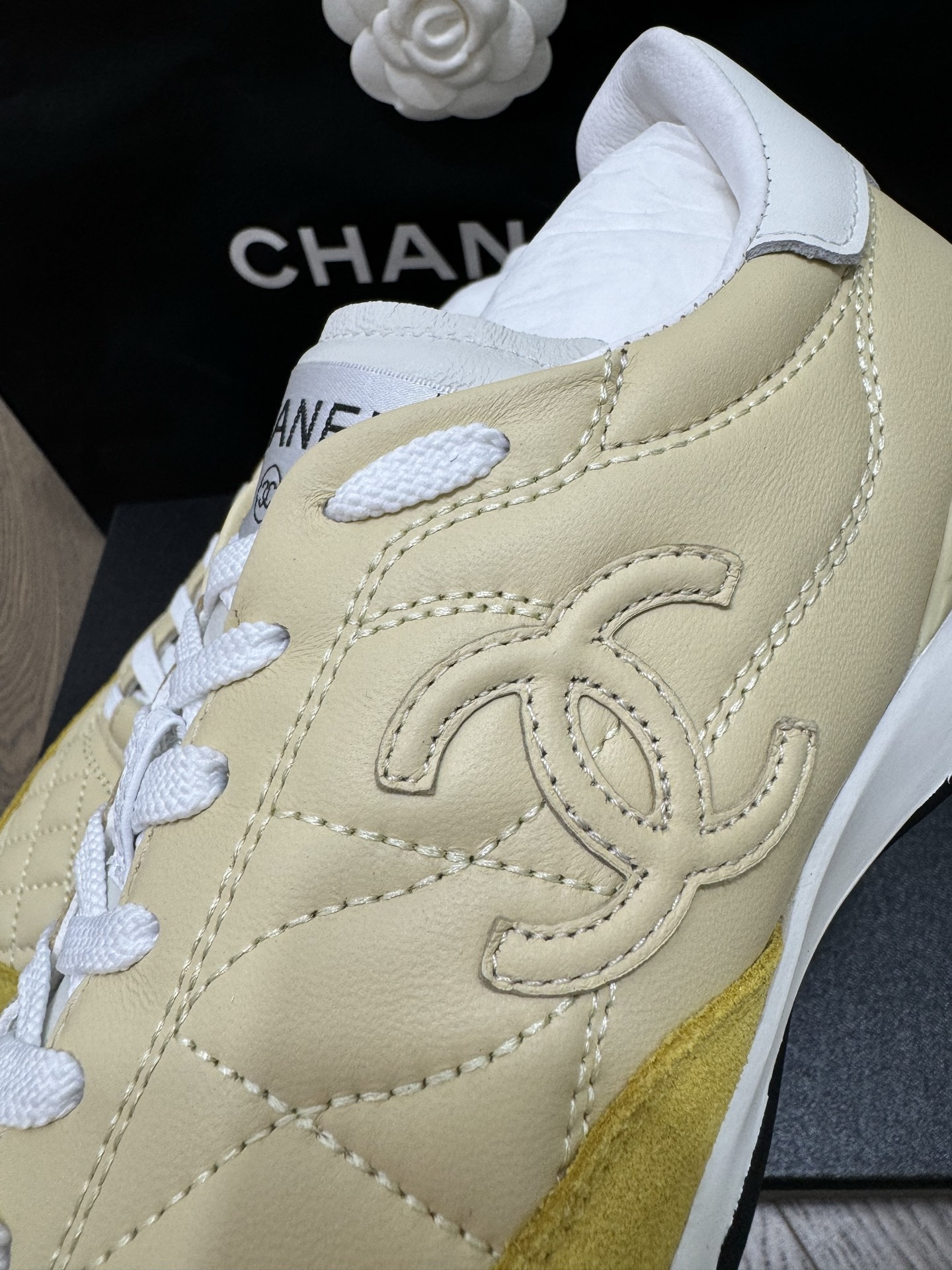 Chanel Yellow Quilted Leather Sneakers - Luxury Designer Shoes