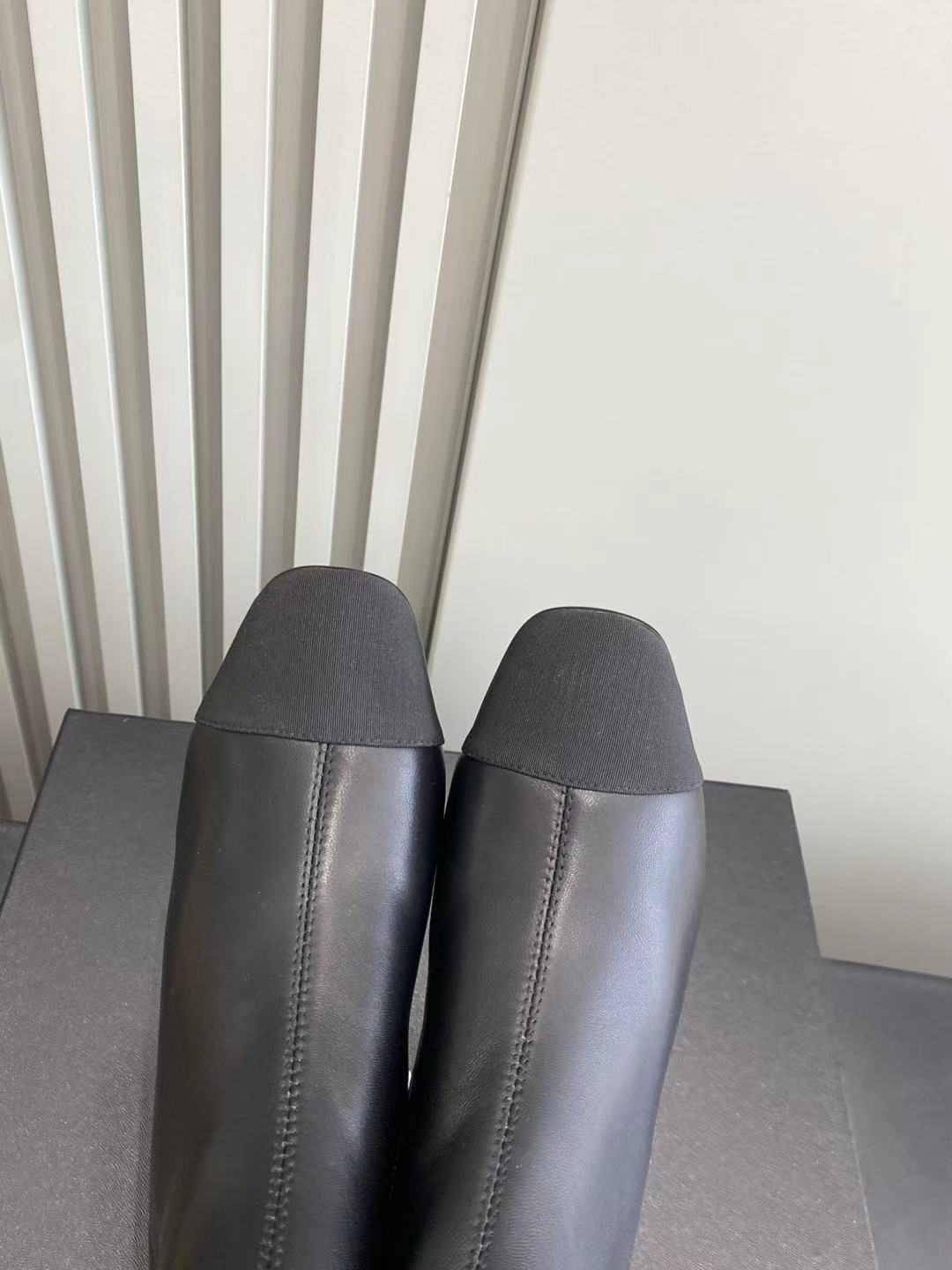 Chanel Black Leather Ankle Boots - Elegant Block Heel CC Logo