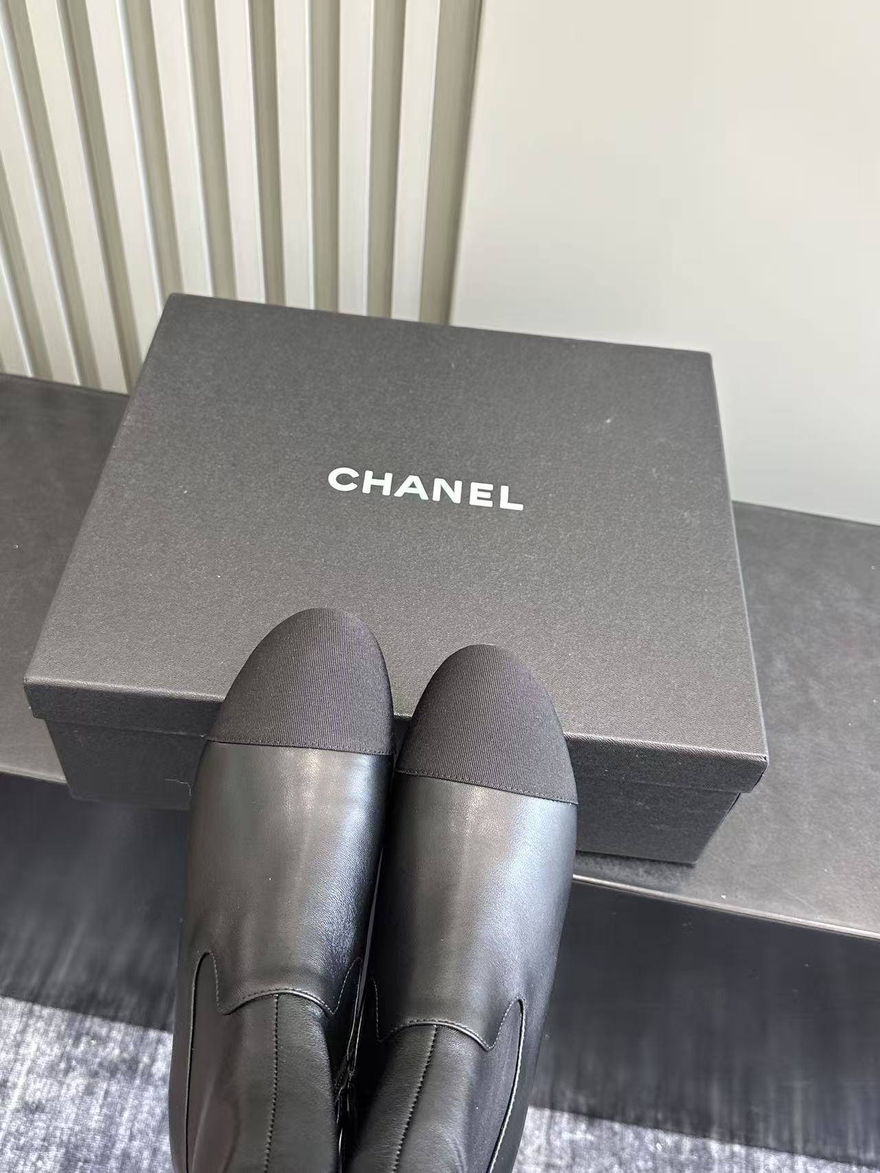 Chanel Black Leather Pearl Heel Ankle Boots - Luxury Designer Shoes