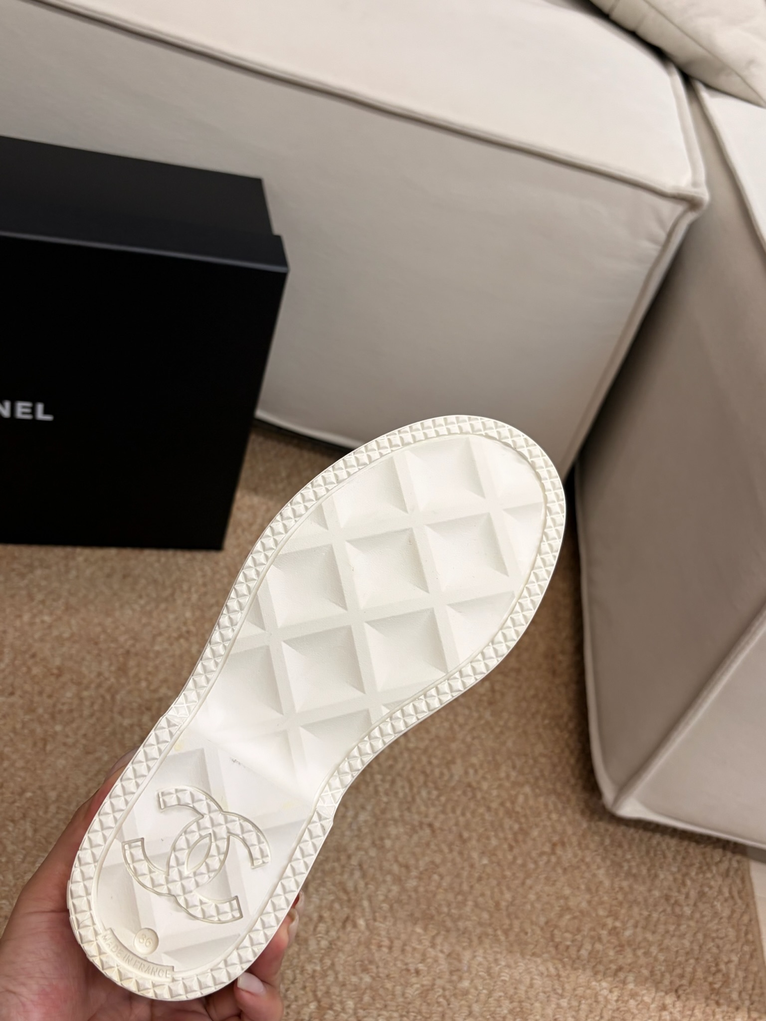 Chanel CC Logo Waterproof Rubber Rain Boots - Black & White