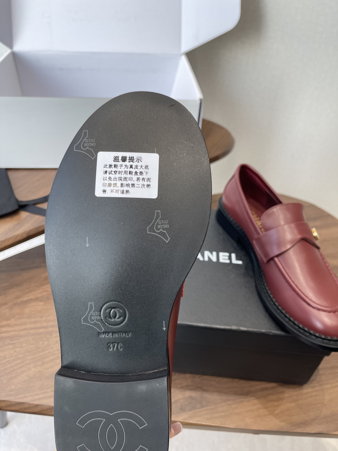 Elegant Burgundy Leather Loafers with Gold Hardware - Luxury Flats