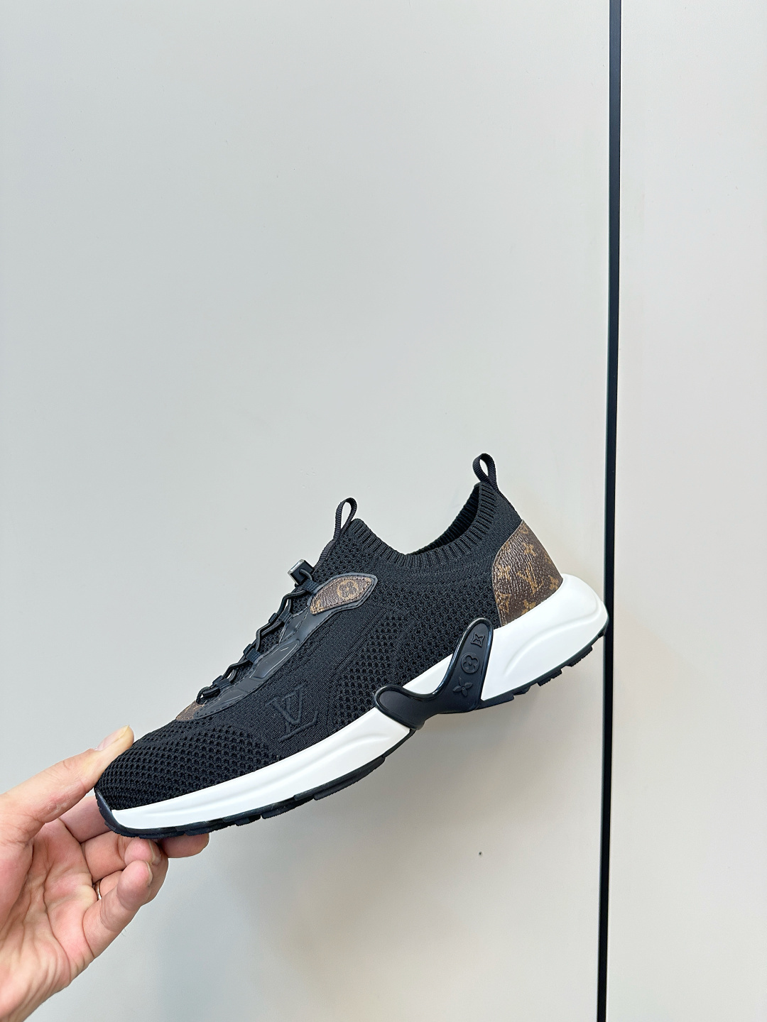 Louis Vuitton Black Monogram Knit Sneakers - Luxury Designer Trainers