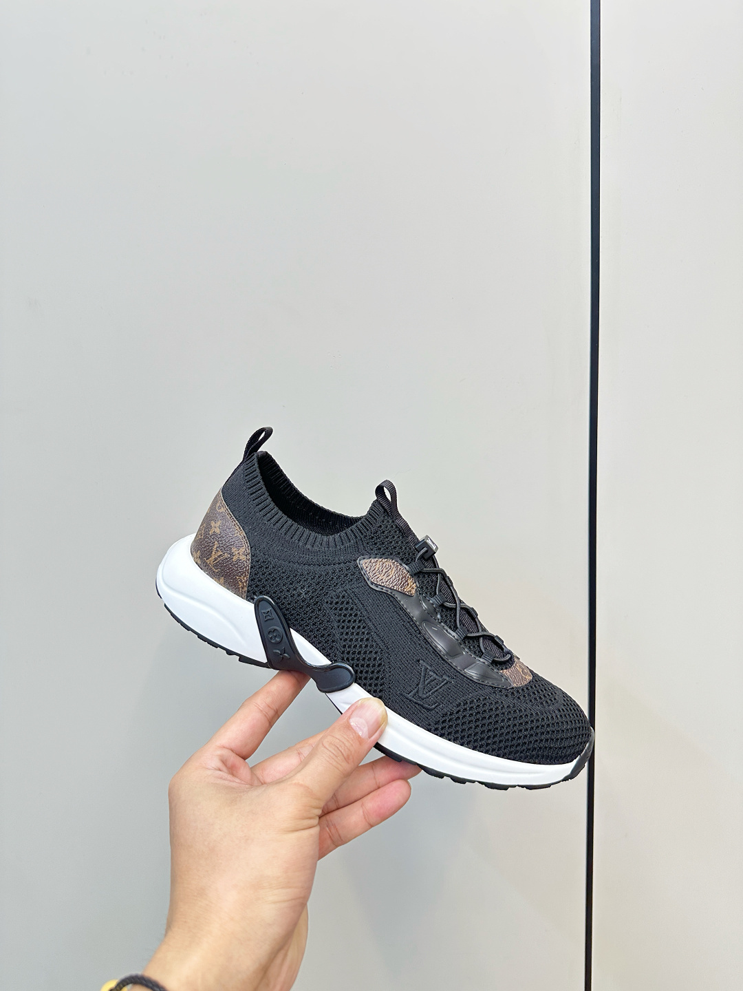 Louis Vuitton Black Monogram Knit Sneakers - Luxury Designer Trainers