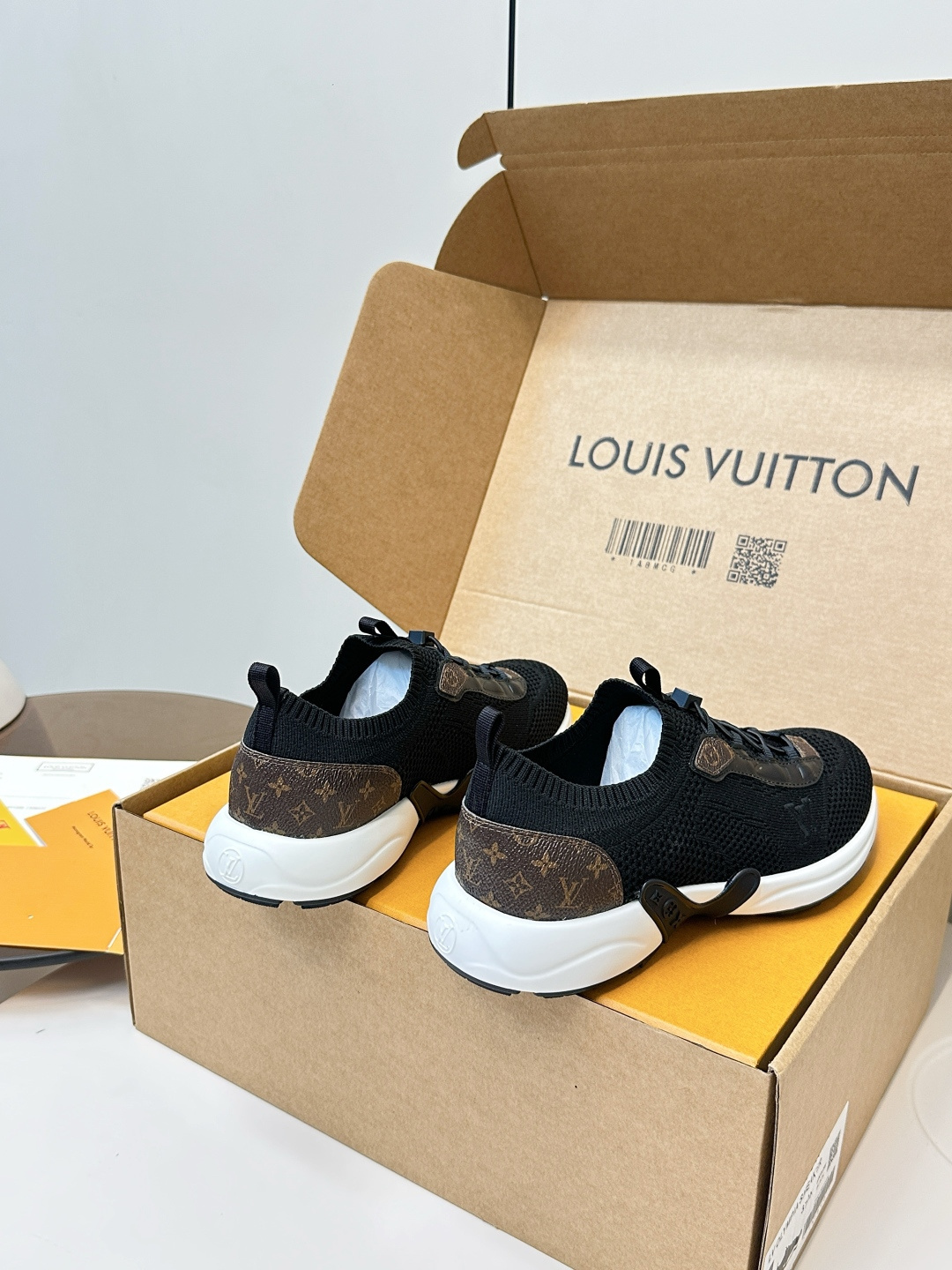 Louis Vuitton Black Monogram Knit Sneakers - Luxury Designer Trainers