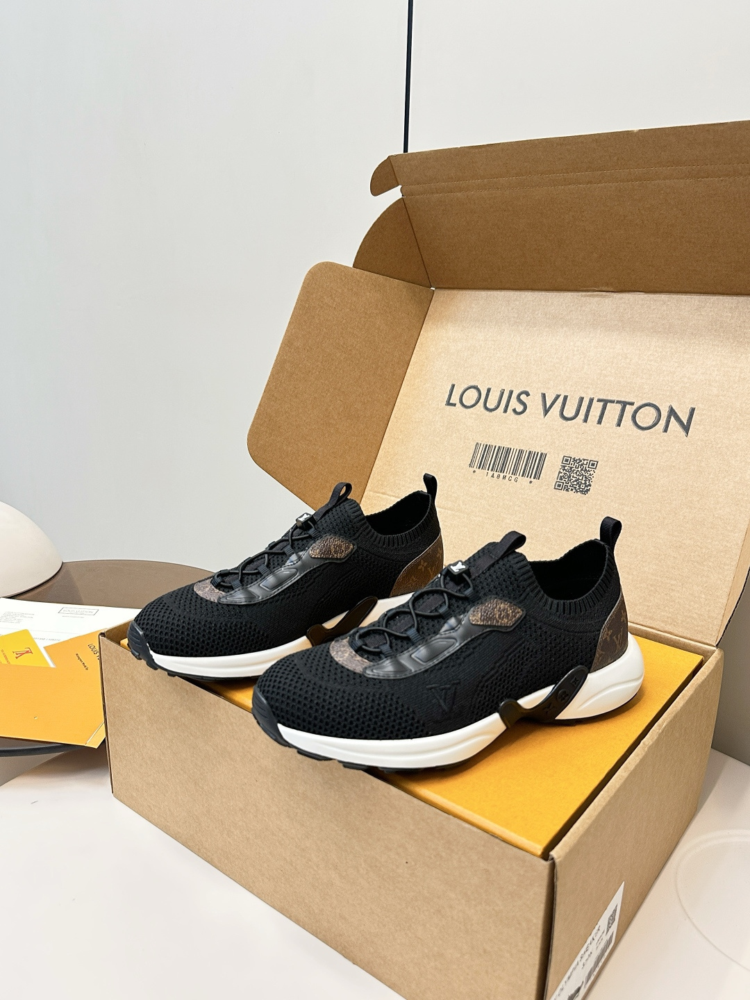 Louis Vuitton Black Monogram Knit Sneakers - Luxury Designer Trainers